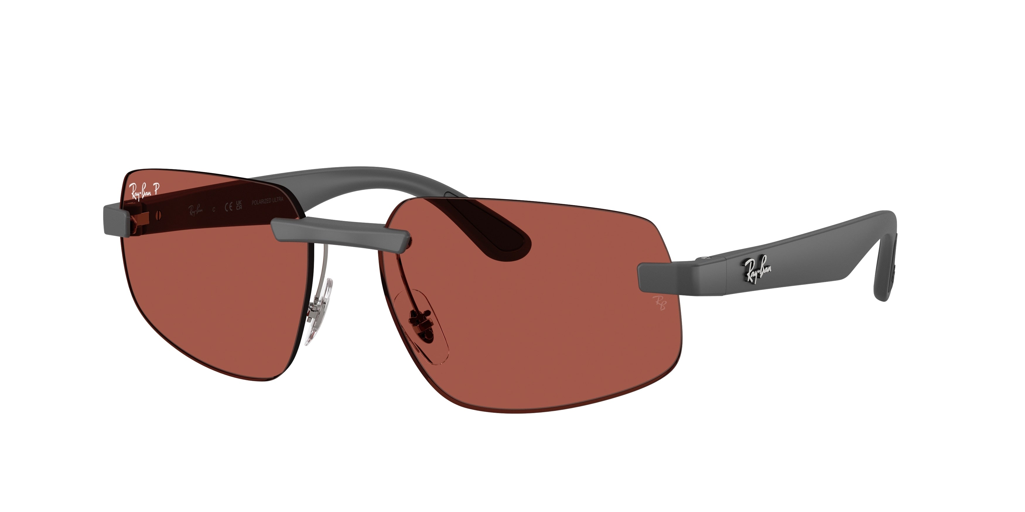 Ray-Ban RB4475CH Sunglasses - Sand Grey / Polarised s red