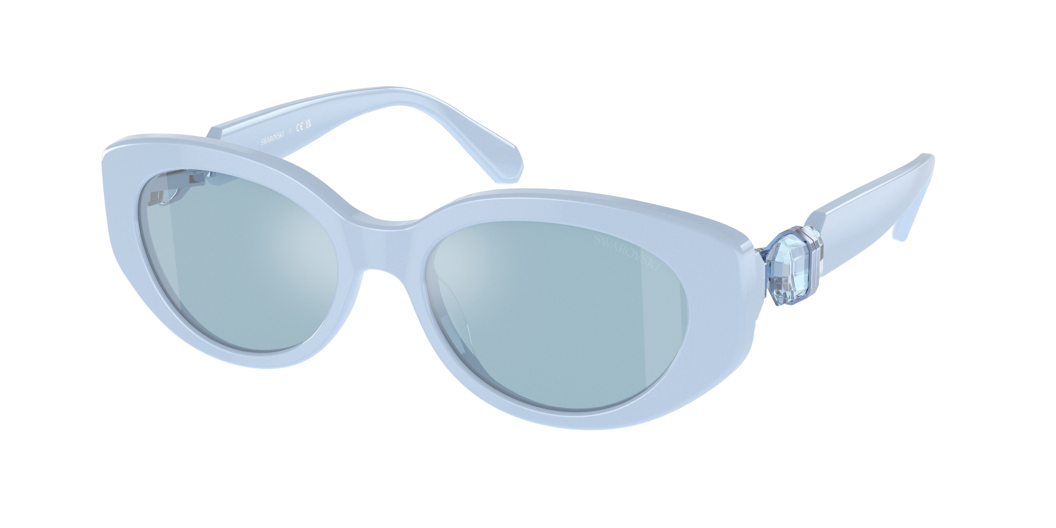 Swarovski SK6002 Sunglasses - Light Blue / Light blue mirror silver