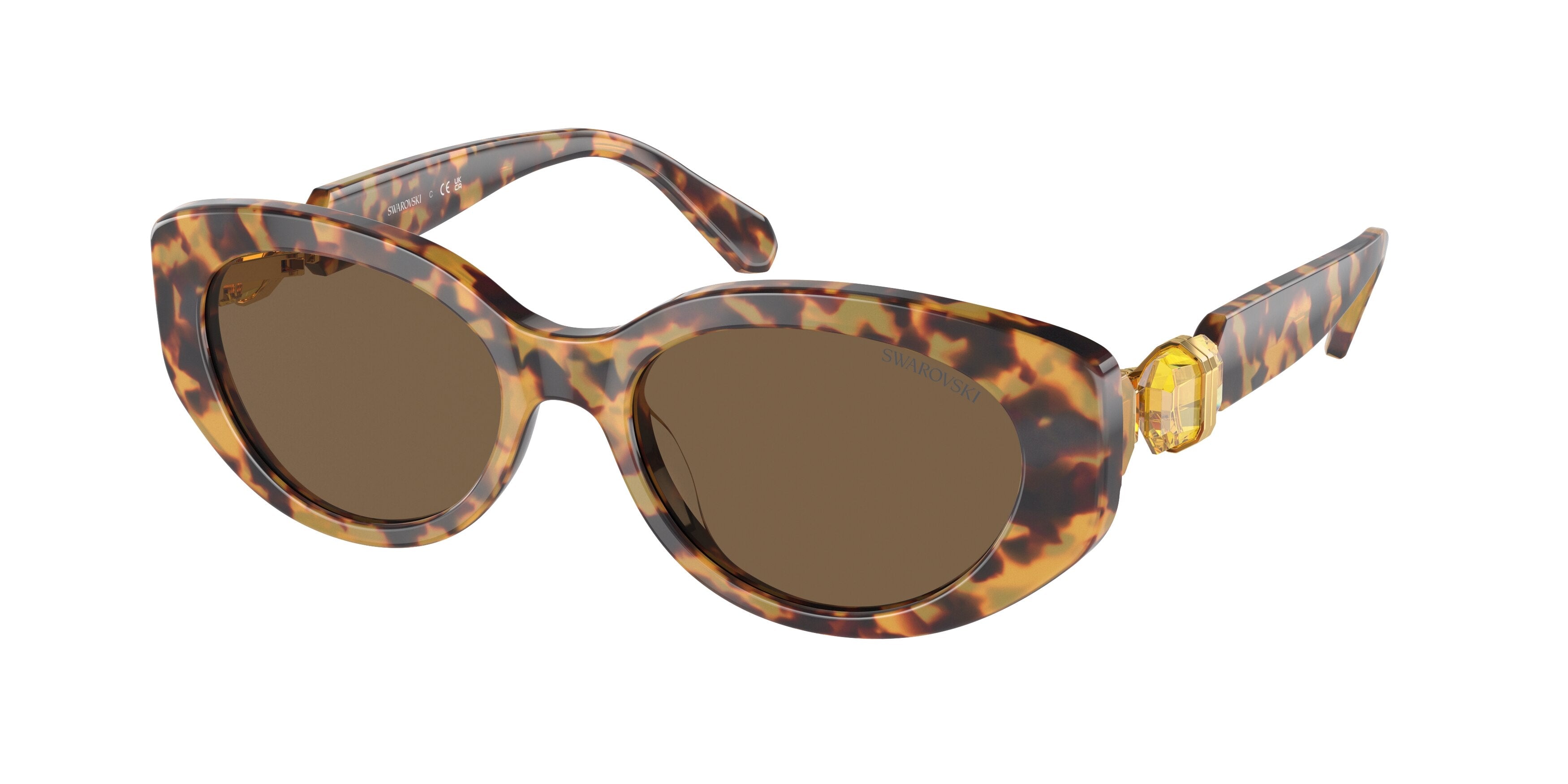 Swarovski SK6002 Sunglasses - Light Havana / Dark brown