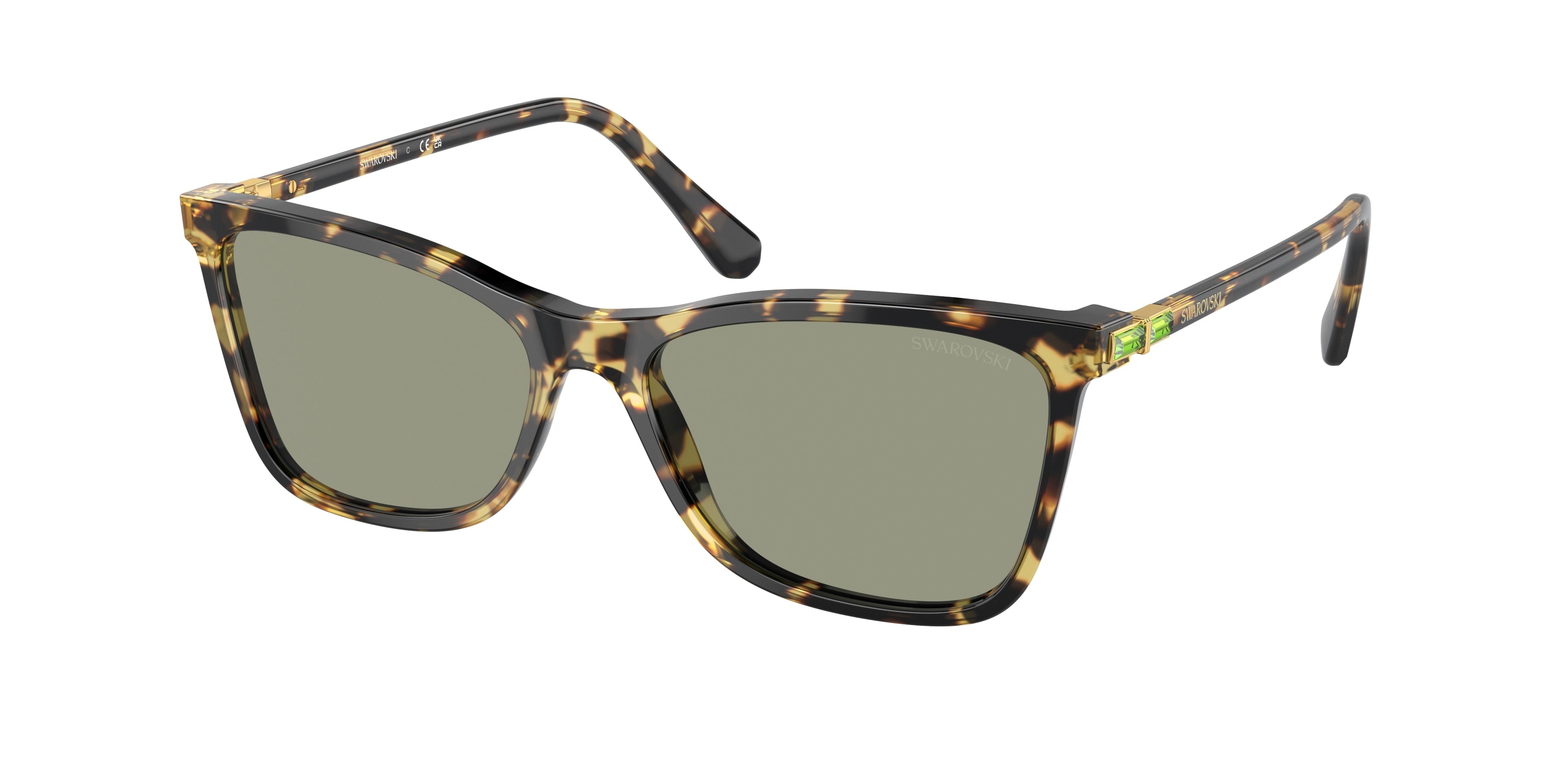 Swarovski SK6004 Sunglasses - Havana / Dark green