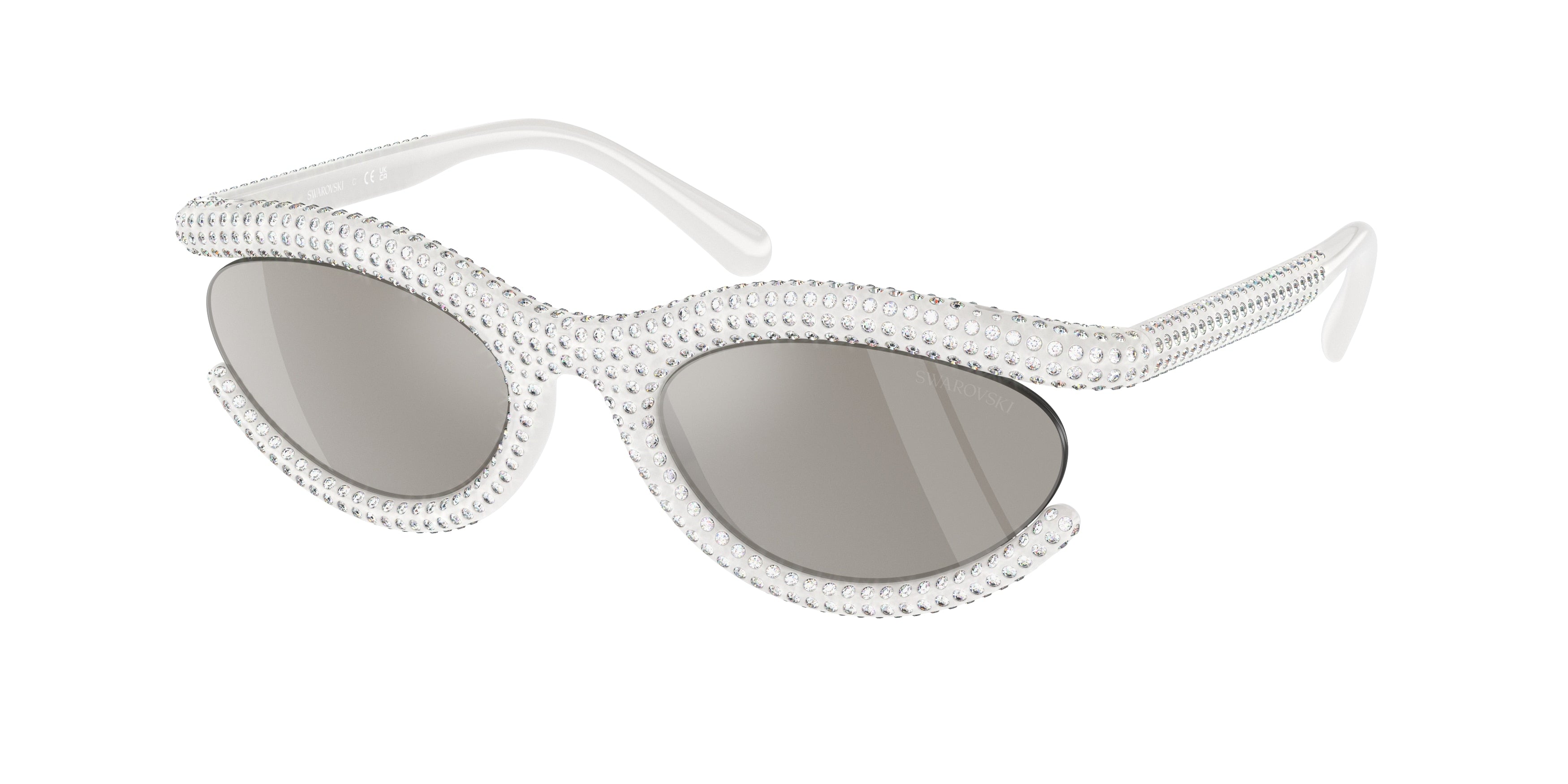 Swarovski SK6006 Sunglasses - Milky White / Light grey mirror silver