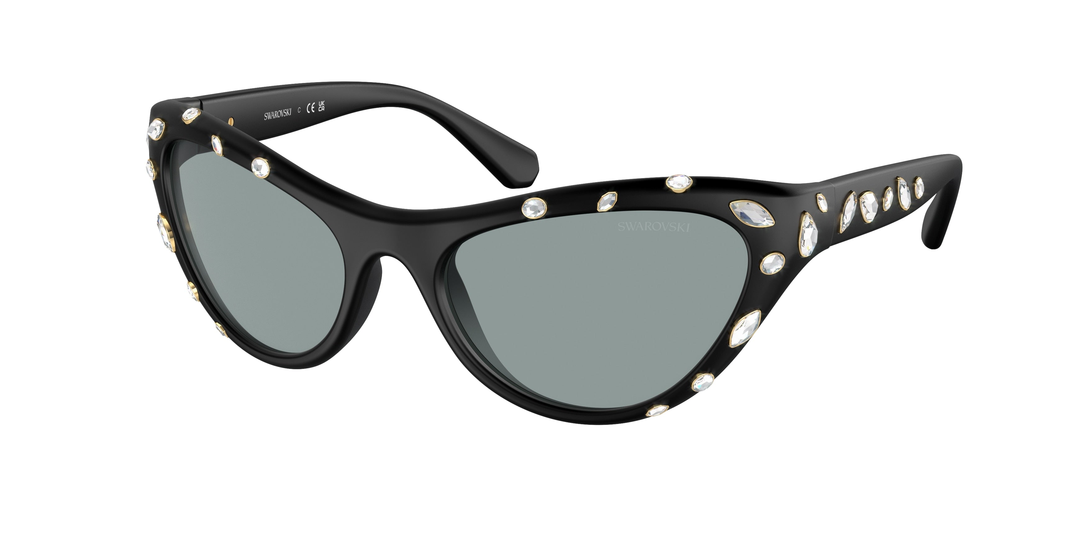 Swarovski SK6007 Sunglasses - Matte Black / Dark grey