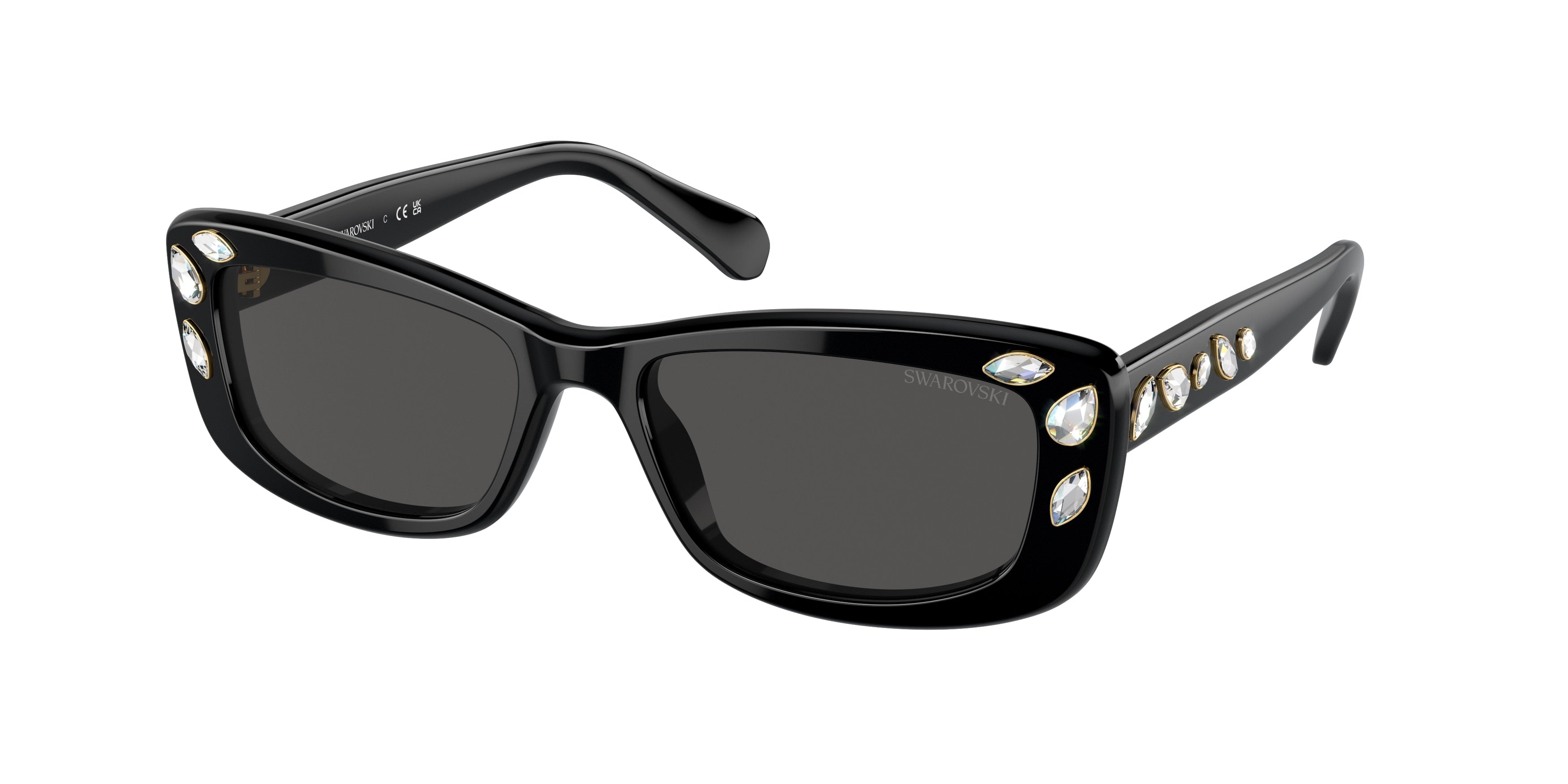 Swarovski SK6008 Sunglasses - Black / Dark grey