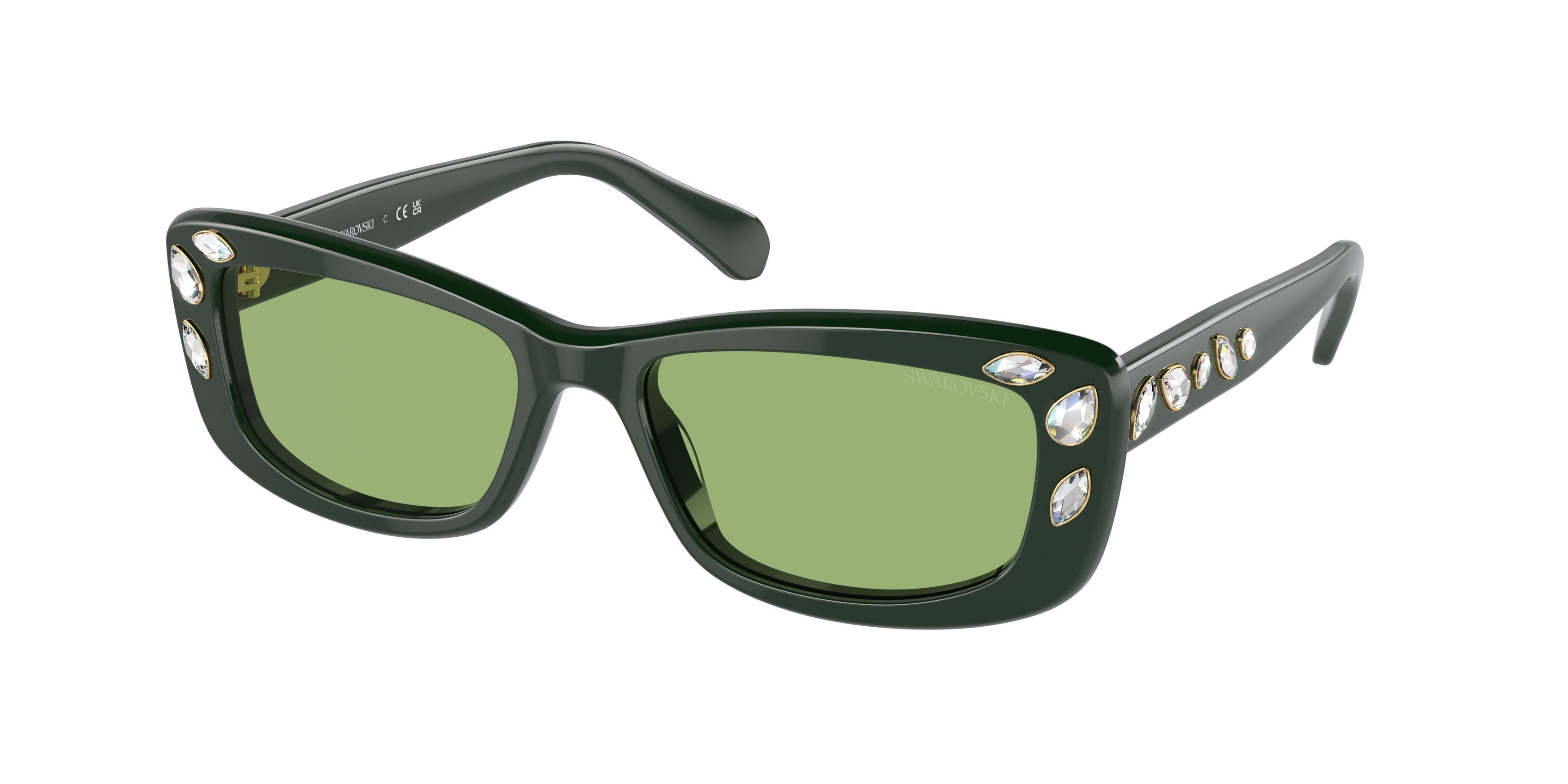Swarovski SK6008 Sunglasses - Dark Green / Dark green