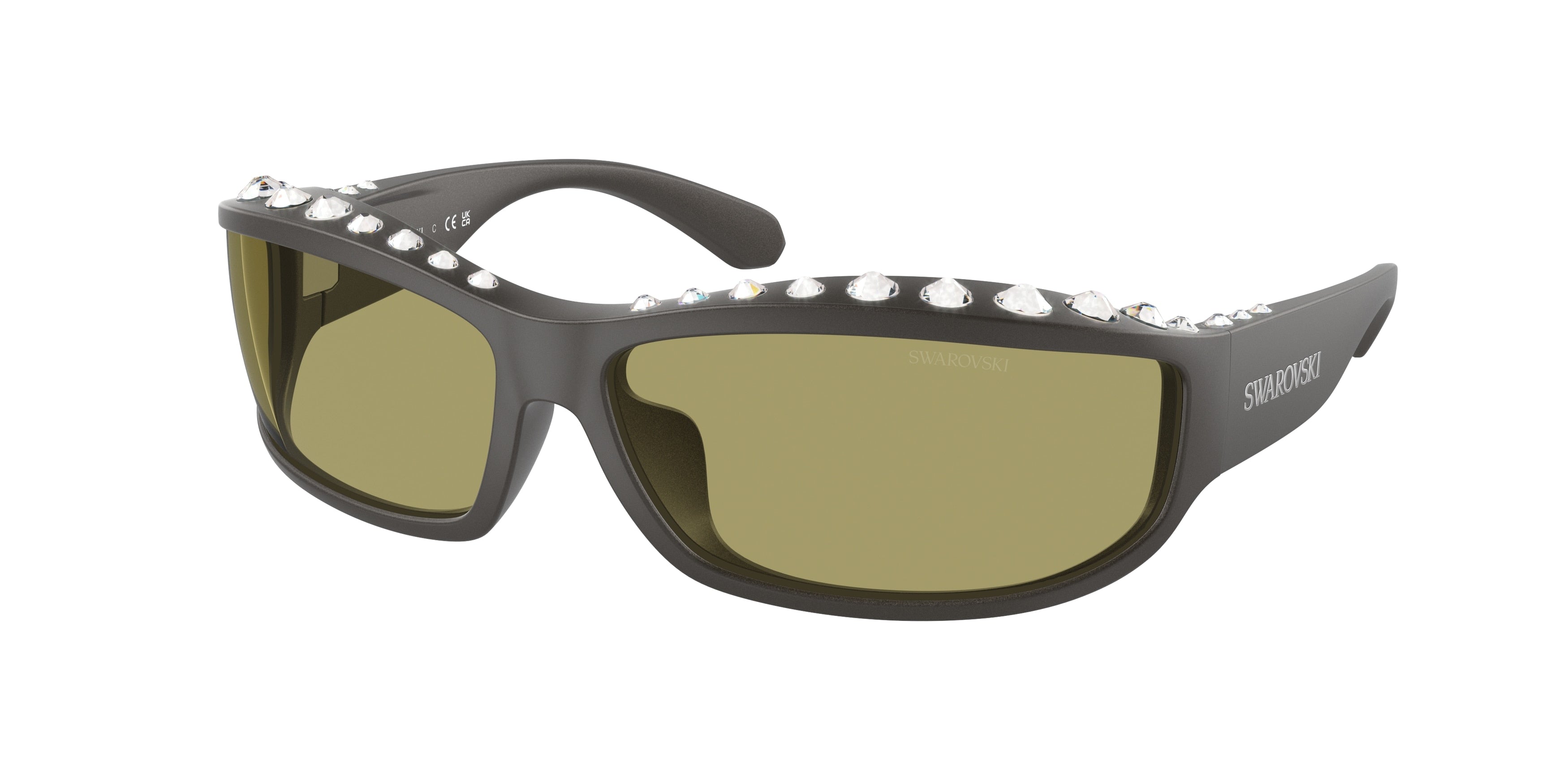 Swarovski SK6009 Sunglasses - Dark Grey / Green