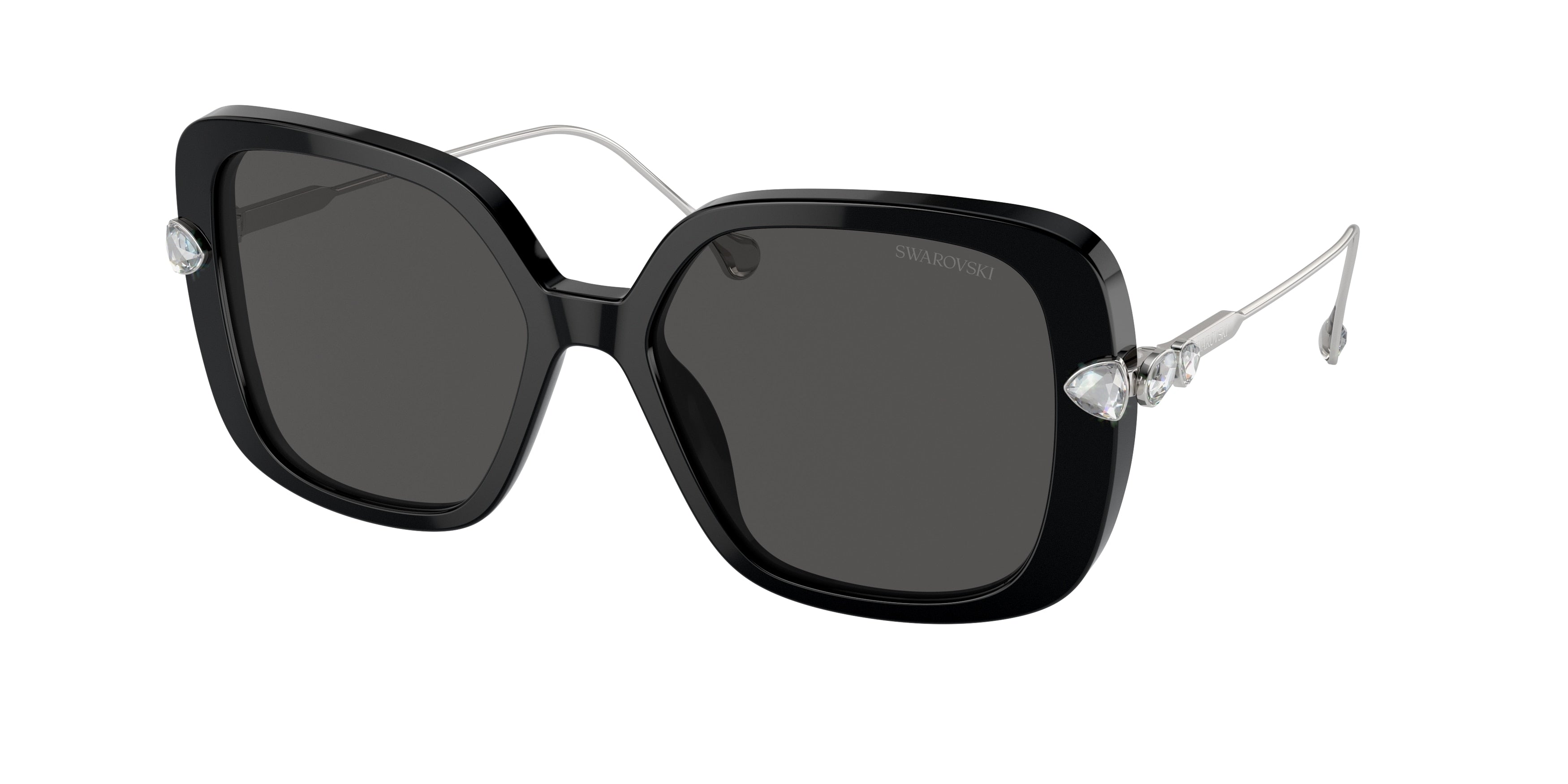 Swarovski SK6011F Sunglasses - Black / Dark grey