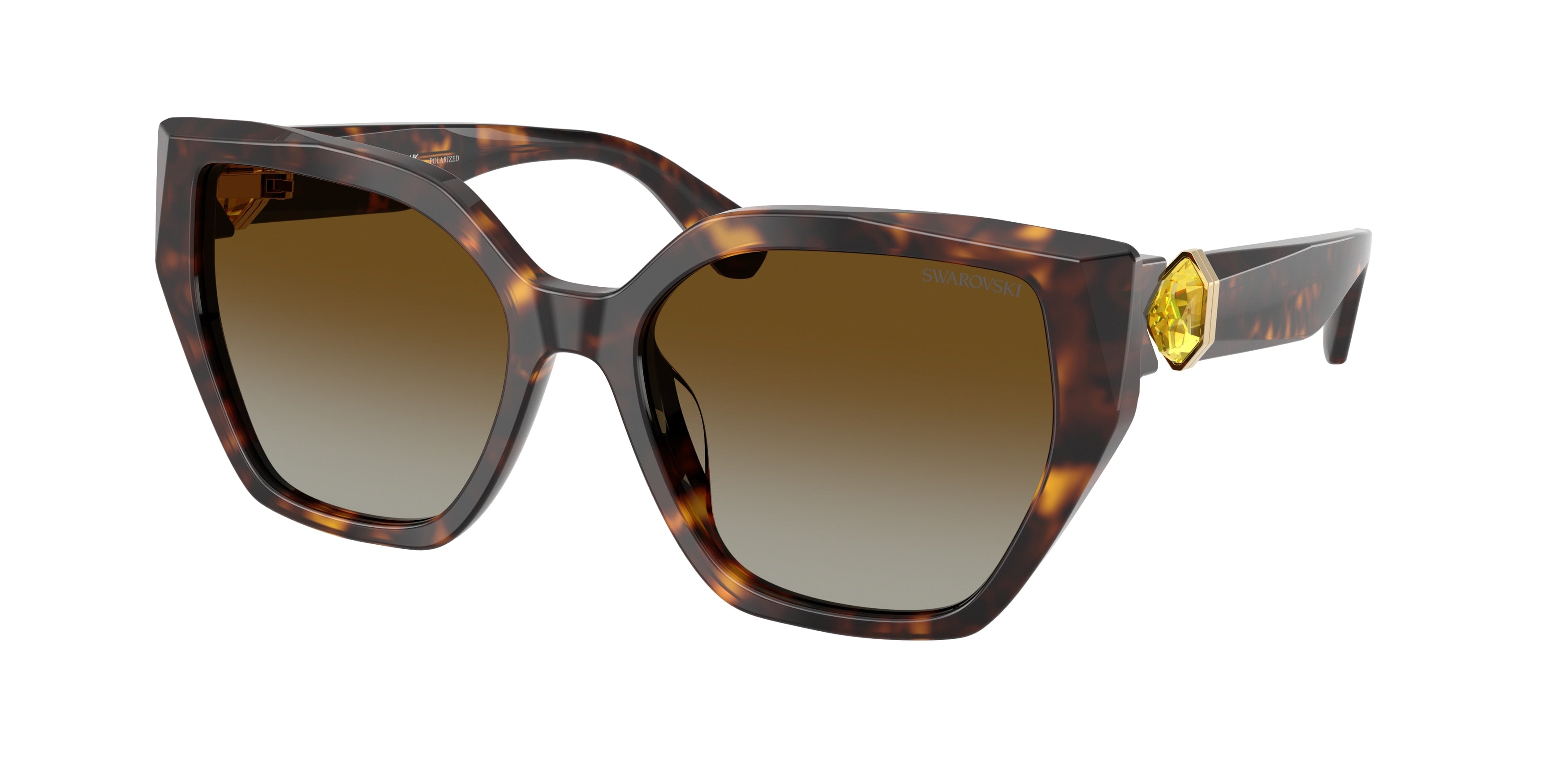 Swarovski SK6044U Sunglasses - Havana / Brown gradient polarized