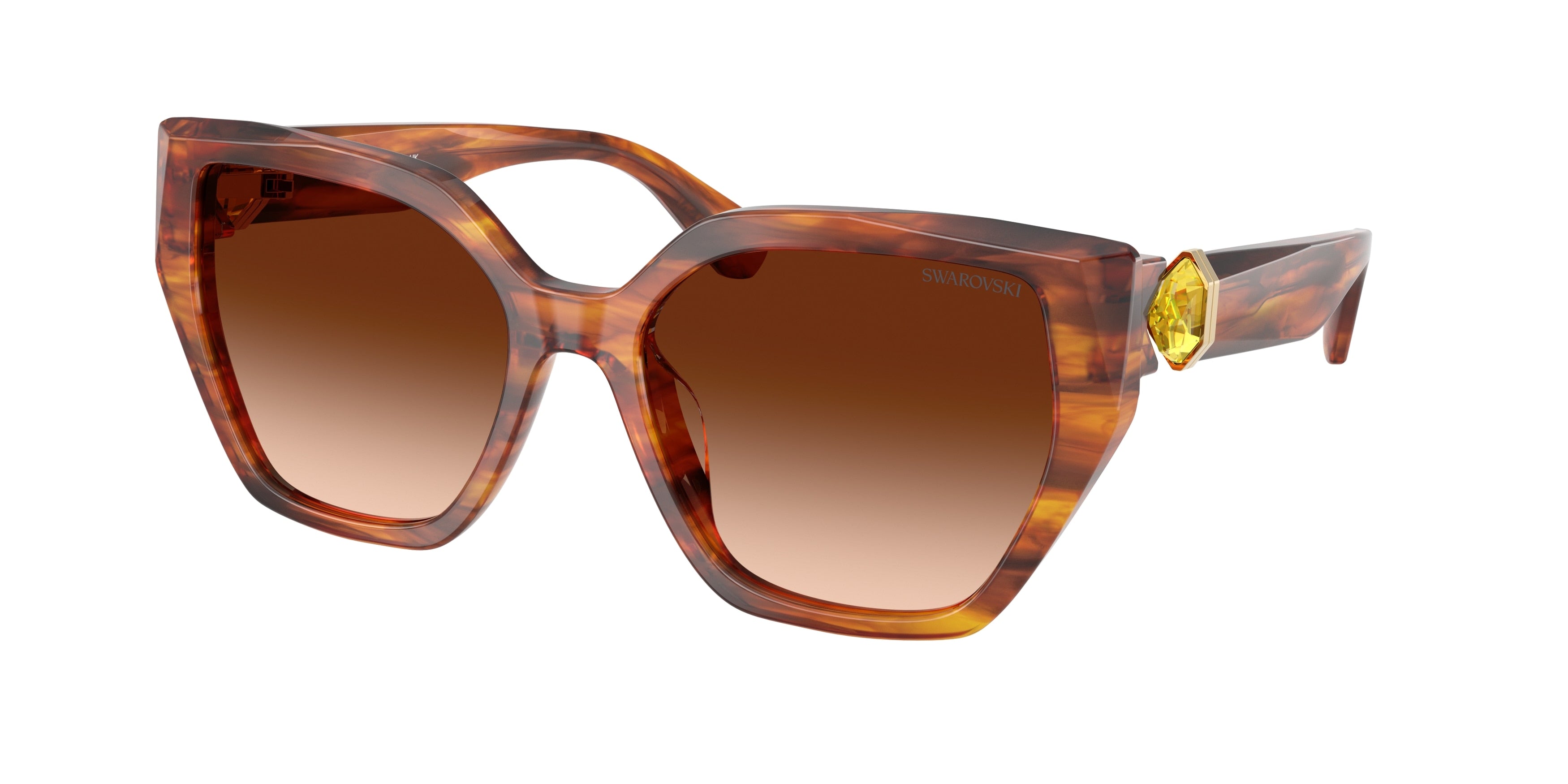 Swarovski SK6044U Sunglasses - Striped Brown / Brown gradient