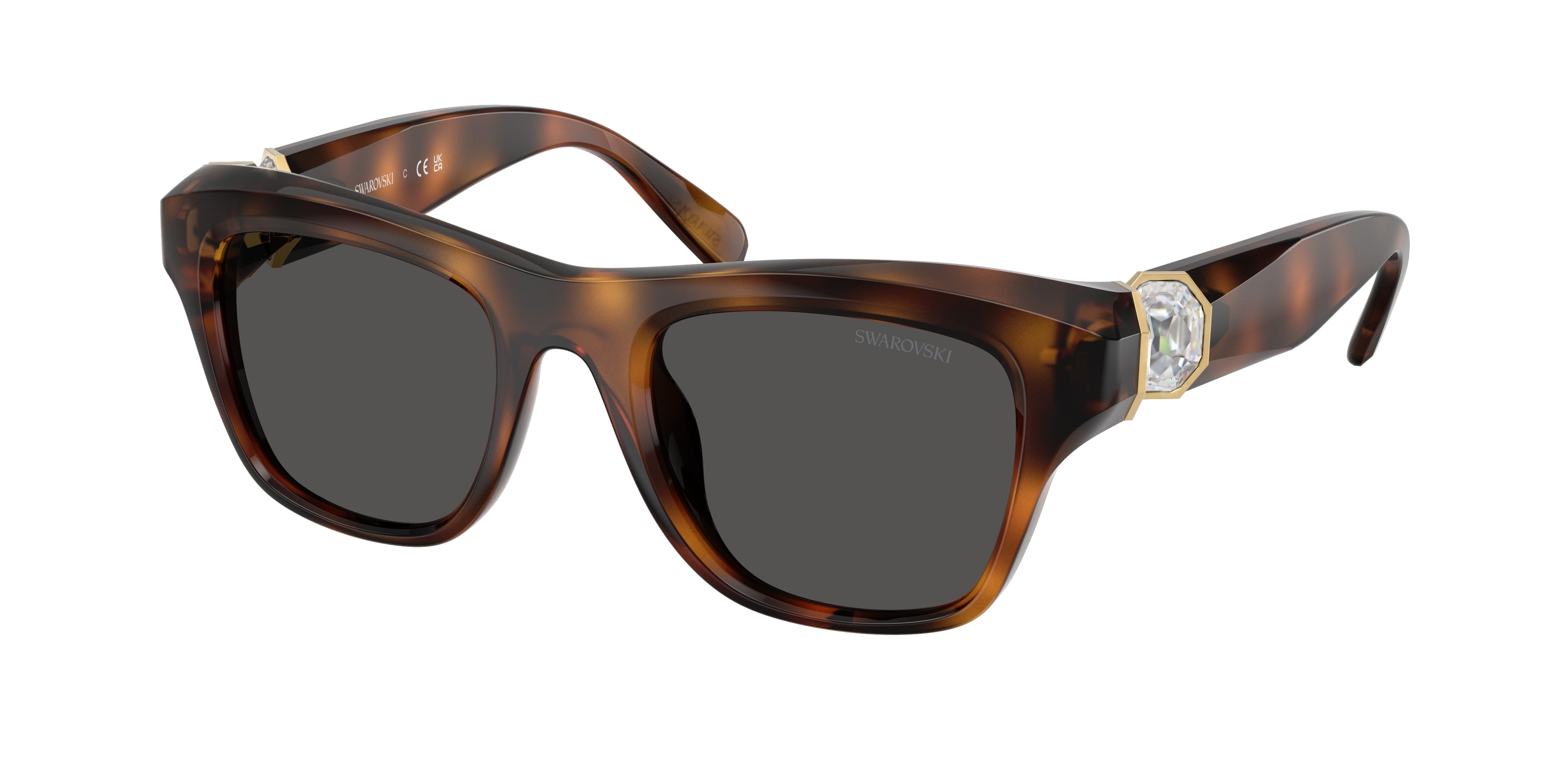 Swarovski SK6056U Sunglasses - Havana / Dark grey