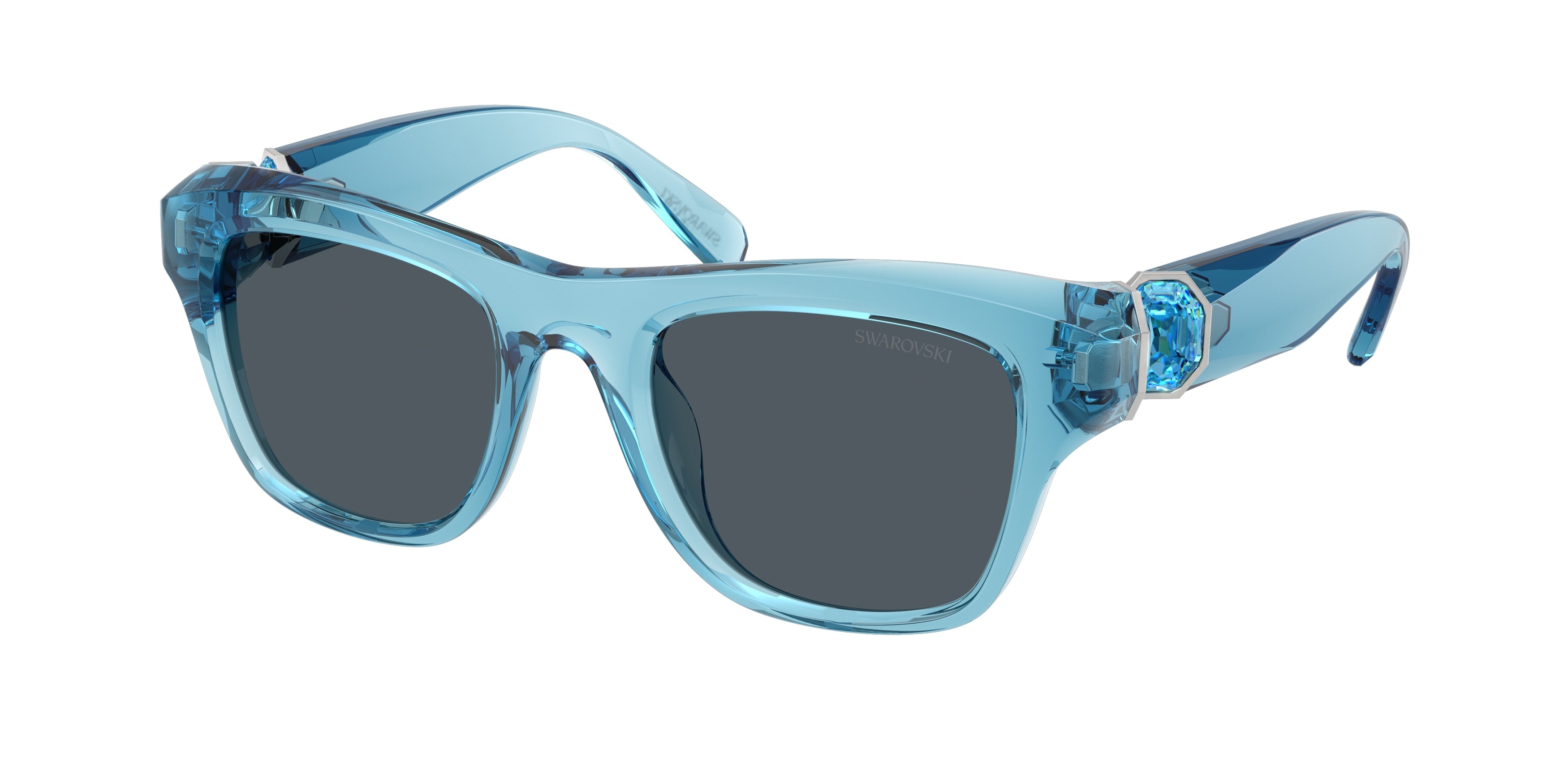 Swarovski SK6056U Sunglasses - Transparent Blue / Dark grey