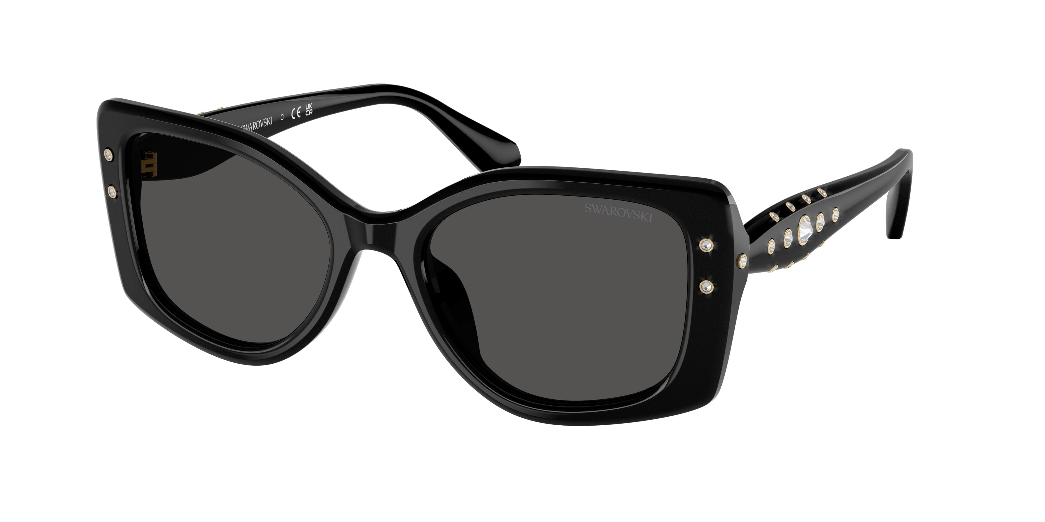 Swarovski SK6058U Sunglasses - Black / Dark grey