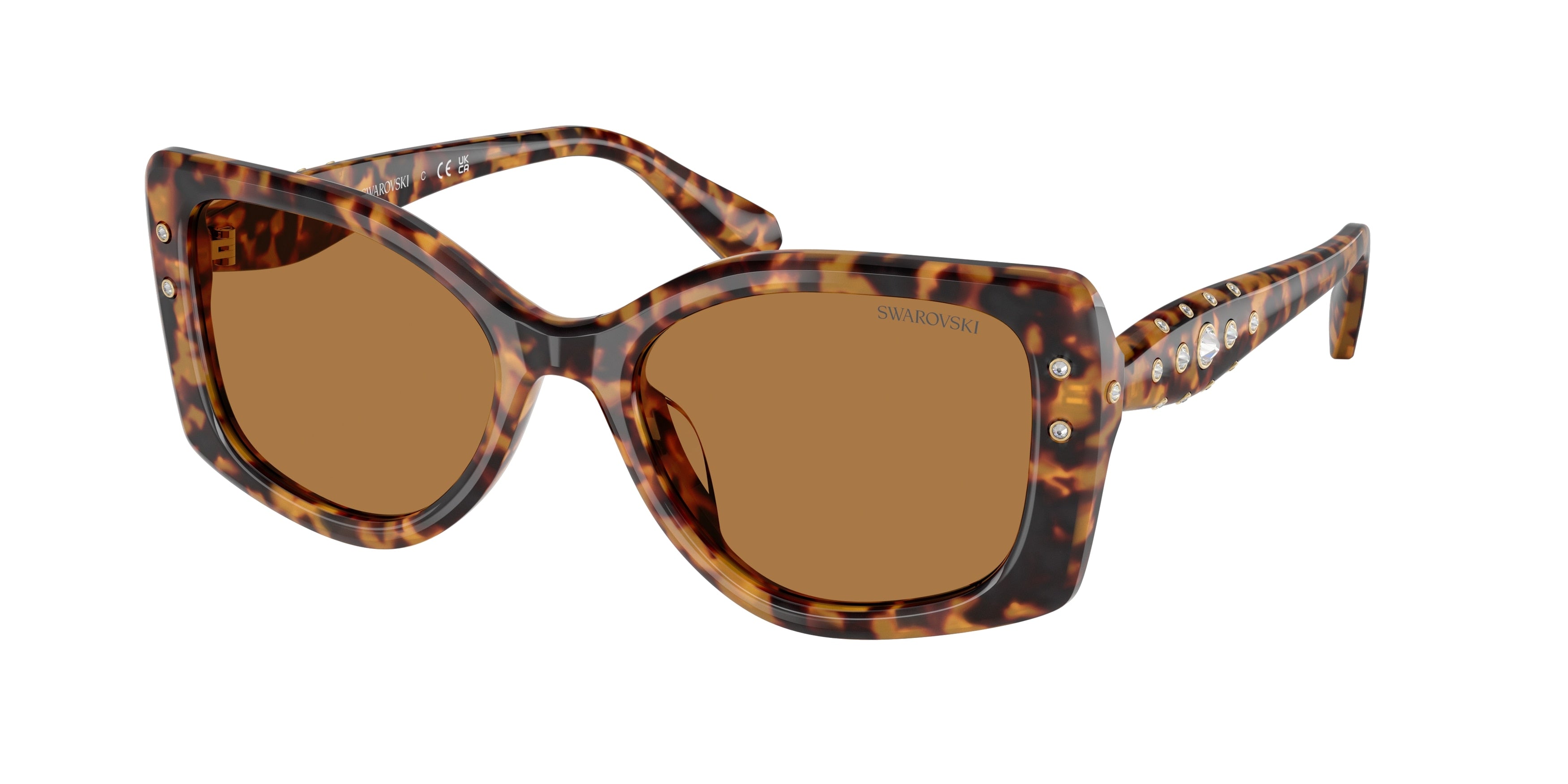 Swarovski SK6058U Sunglasses - Light Havana / Bronze