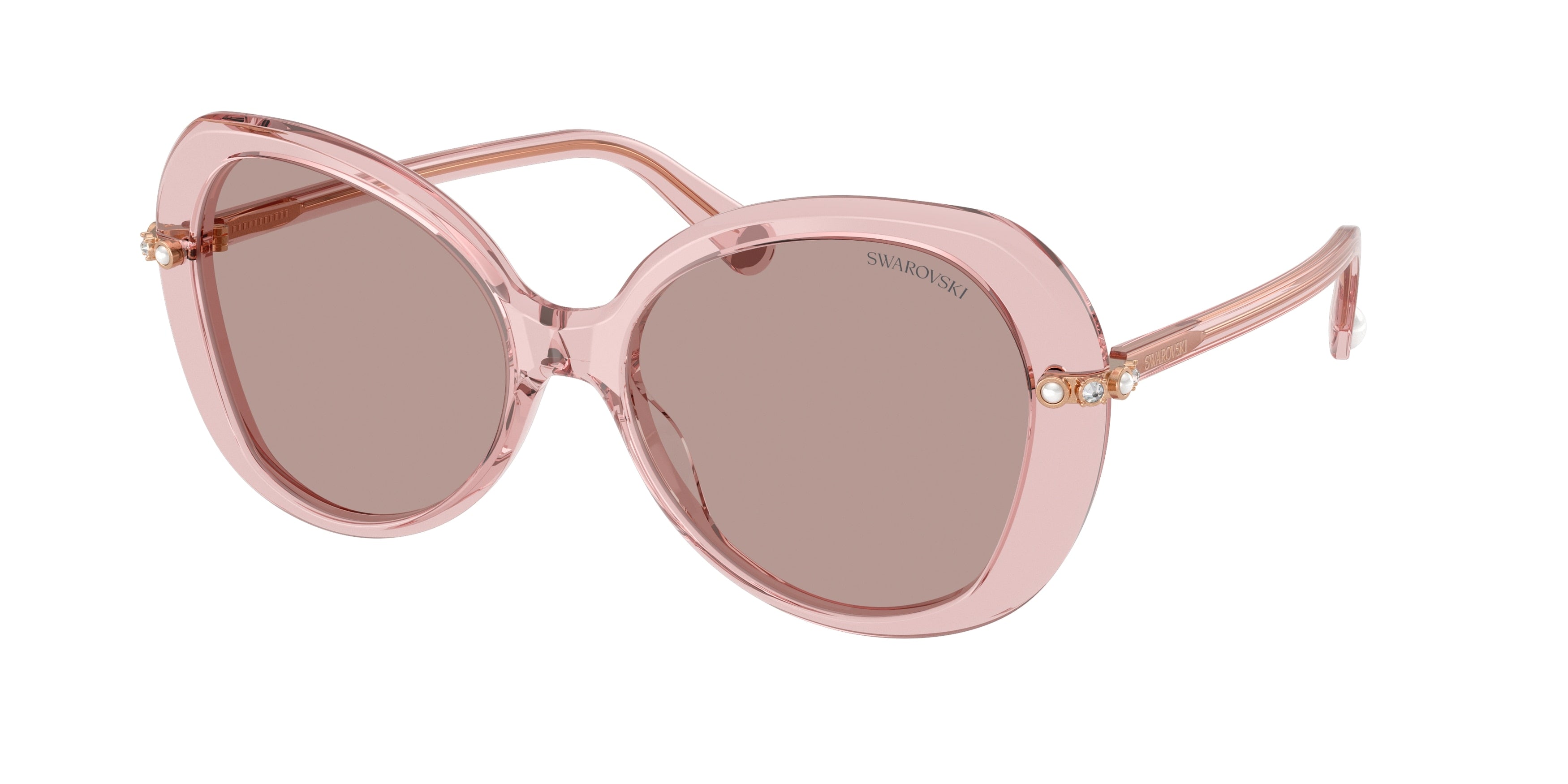 Swarovski SK6059 Sunglasses - Transparent Dark Pink / Light purple brown
