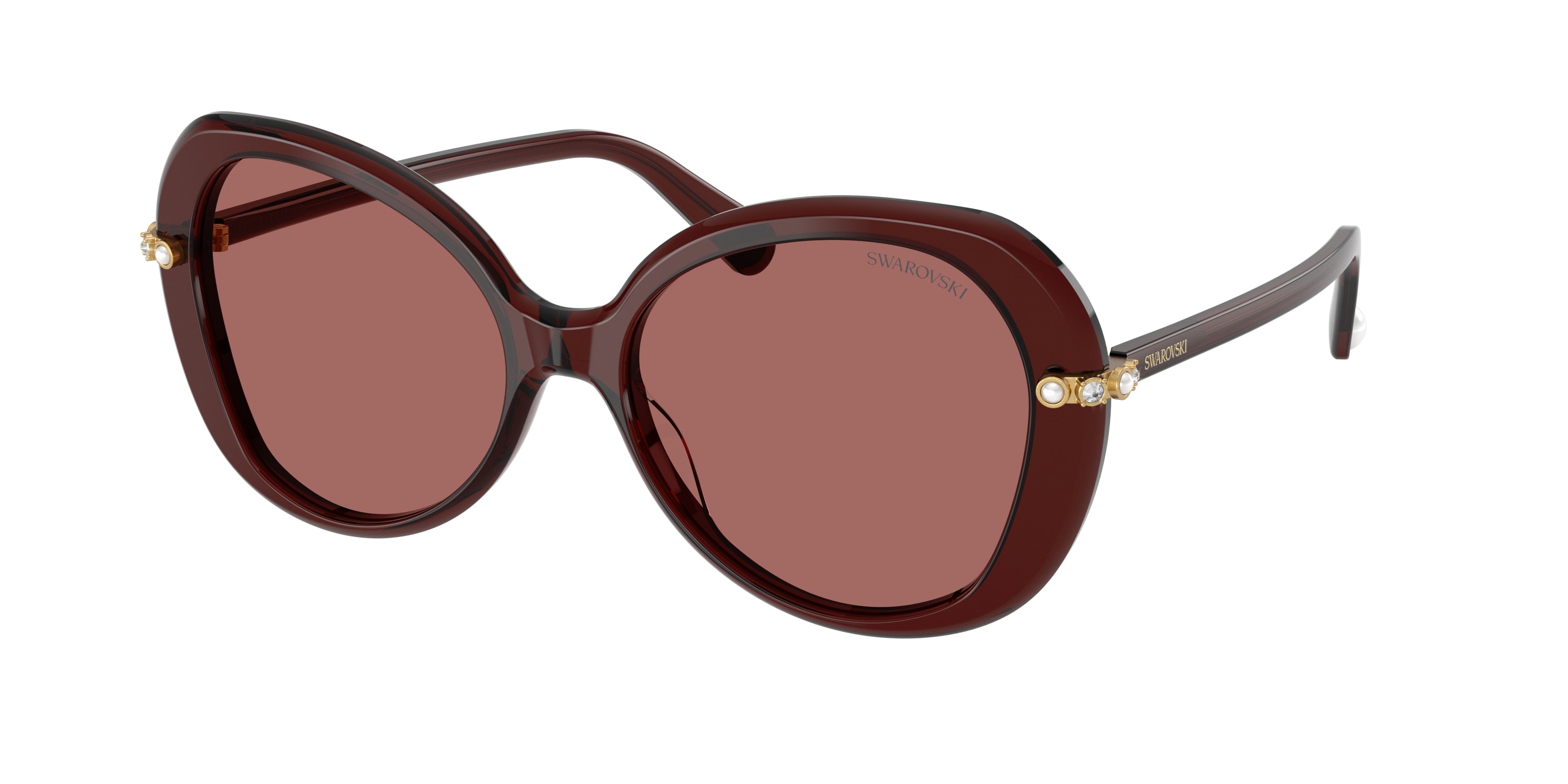Swarovski SK6059 Sunglasses - Transparent Burgundy / Dark violet