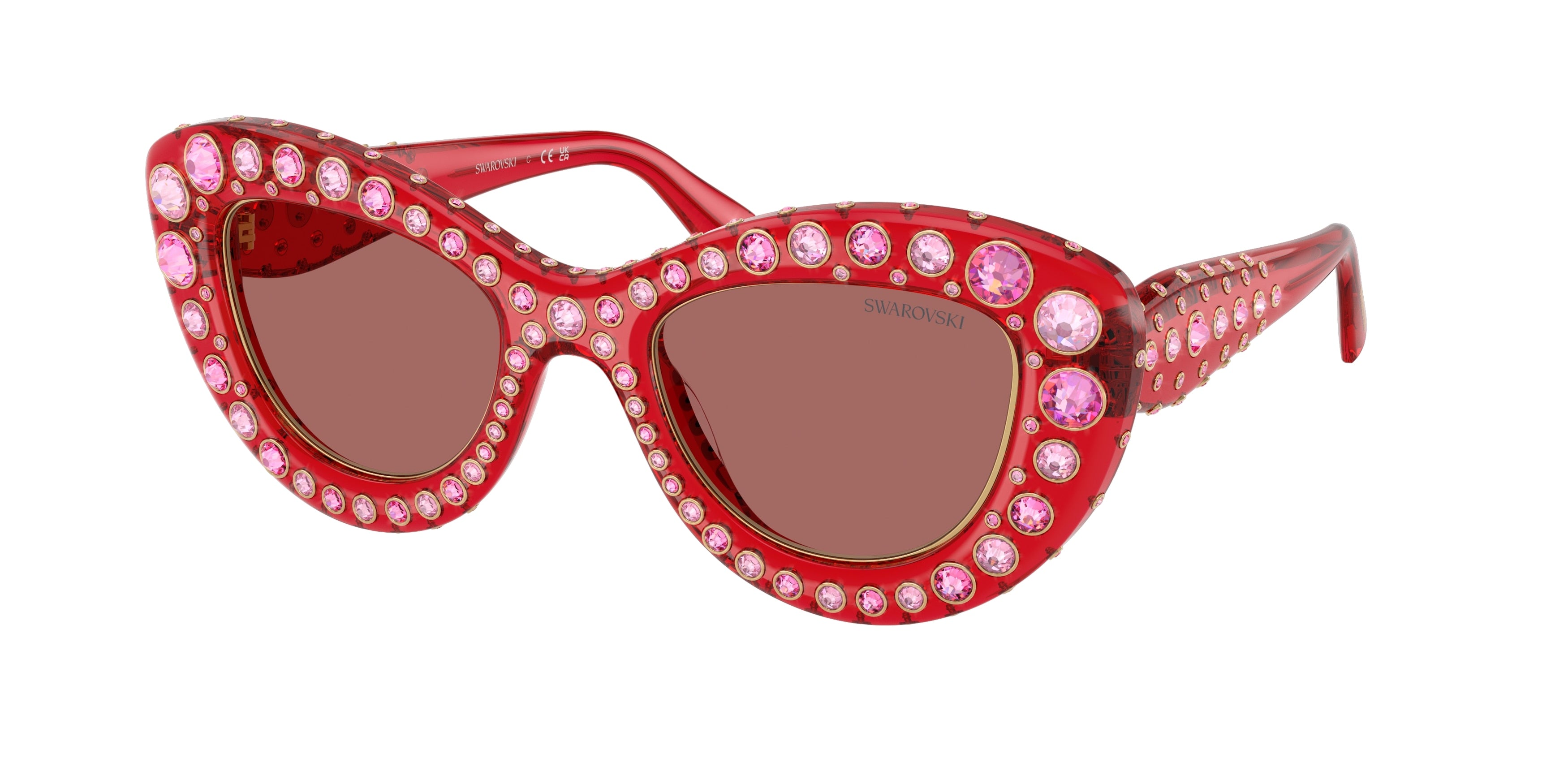 Swarovski SK6060 Sunglasses - Transparent Red / Dark violet