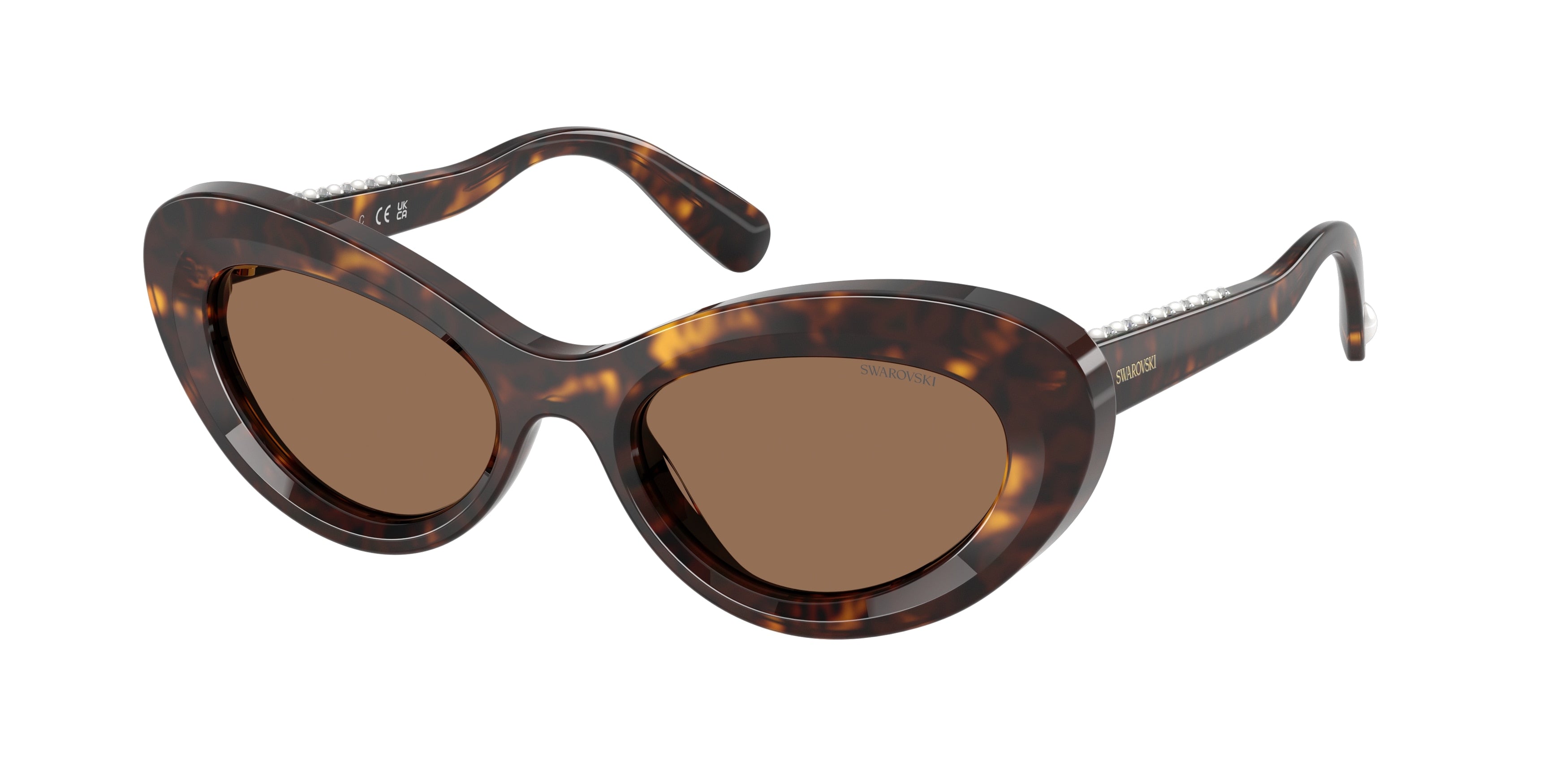 Swarovski SK6061U Sunglasses - Havana / Dark brown