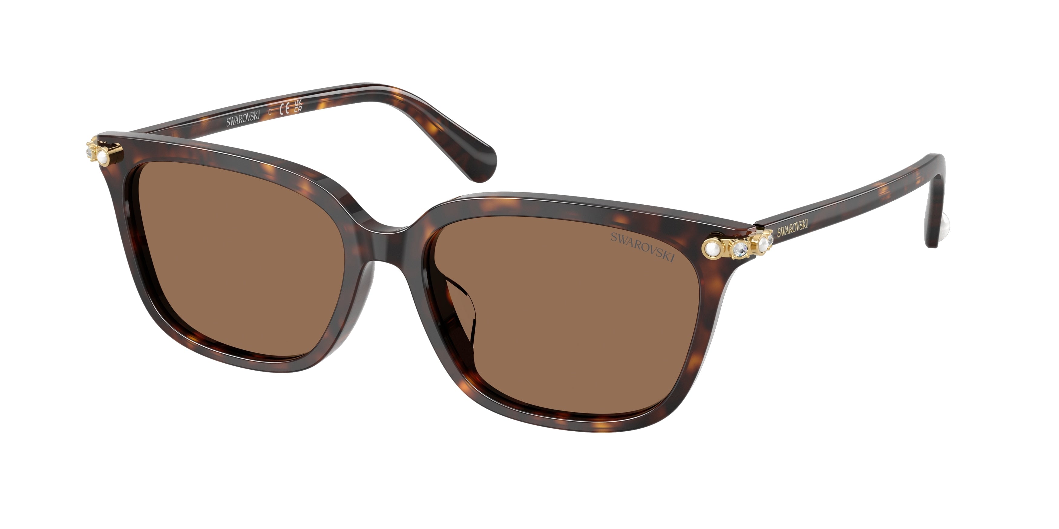 Swarovski SK6064D Sunglasses - Havana / Dark brown