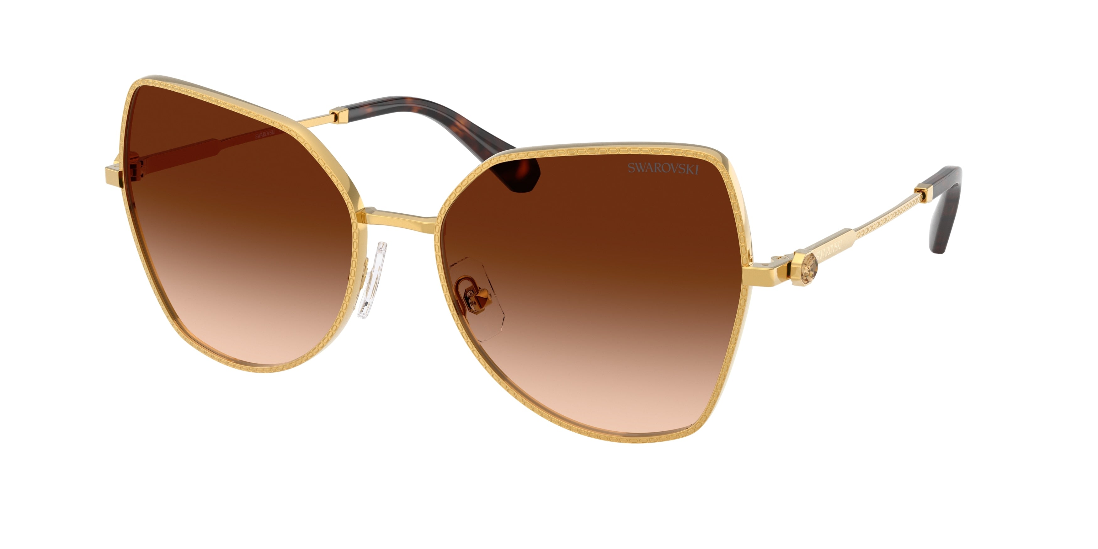 Swarovski SK7037 Sunglasses - Dark Gold / Gradient brown