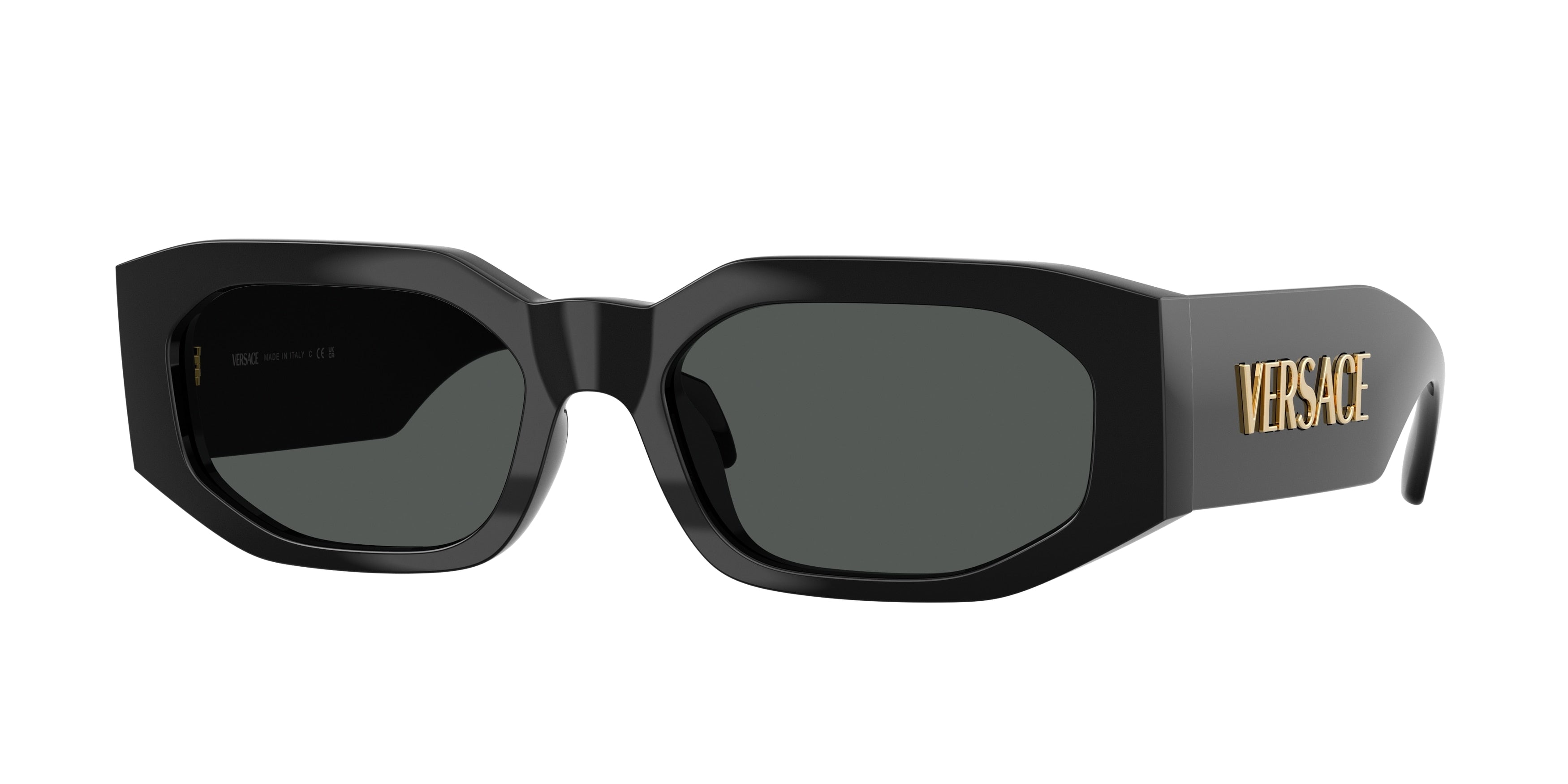 Versace 0VE4489U black sunglasses with gold logo
