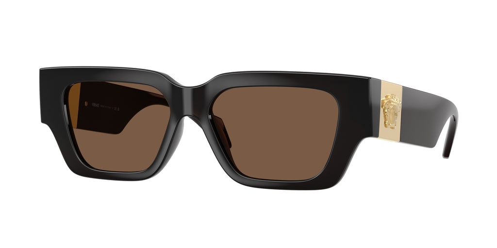 Versace VE4497U square sunglasses in transparent brown with brown lenses