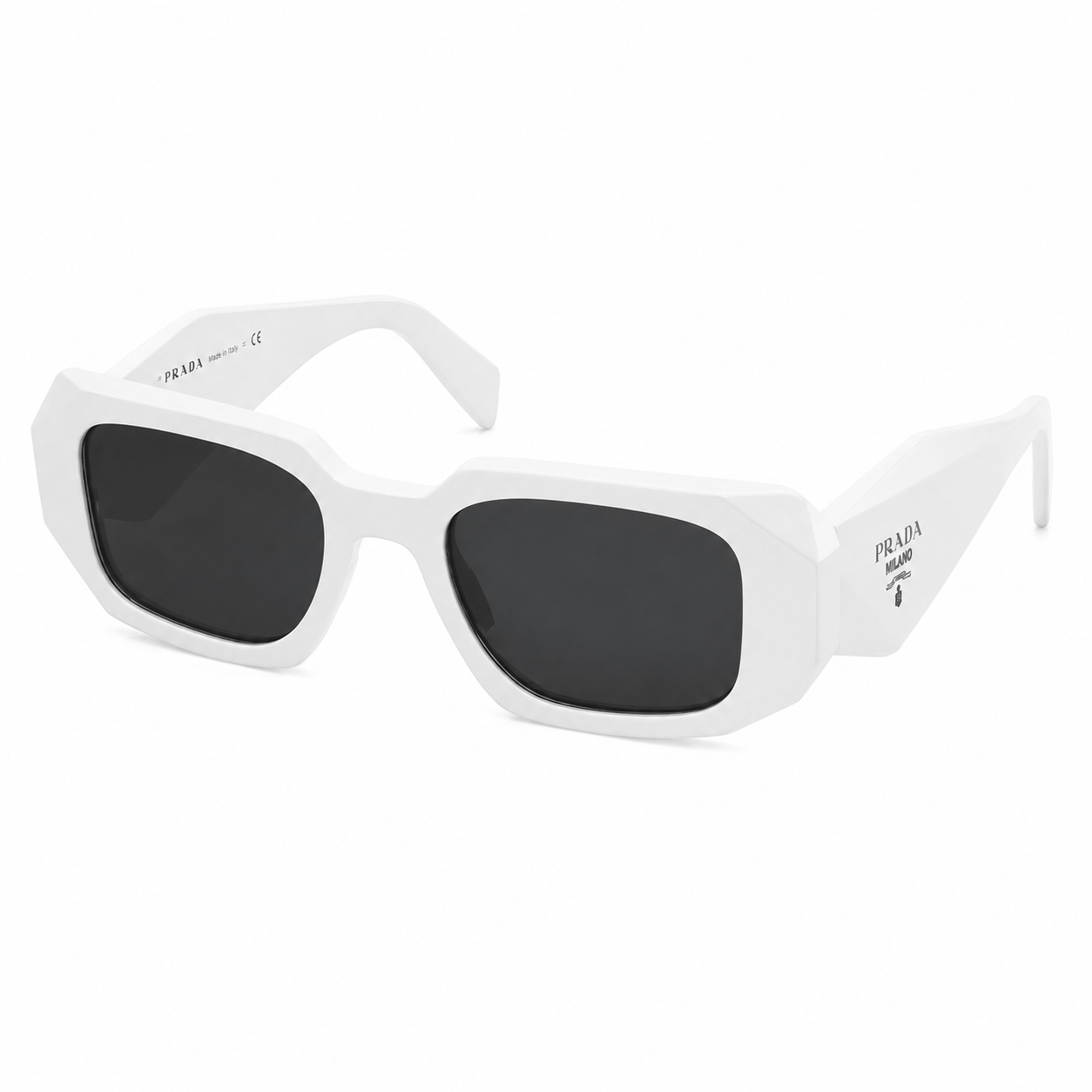 Prada Symbole SPR17W White Geometric Sunglasses