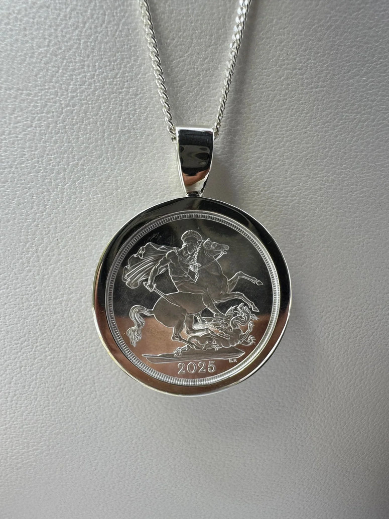 Sterling Kiwi Coin Pendant