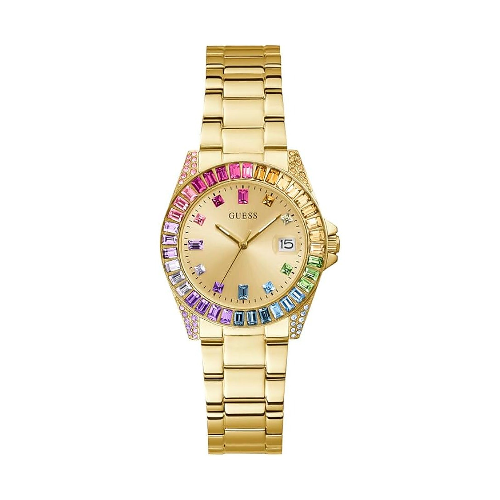 Guess Ladies Gold-Tone Multicolored Watch GW0475L3 - product photo on white background
