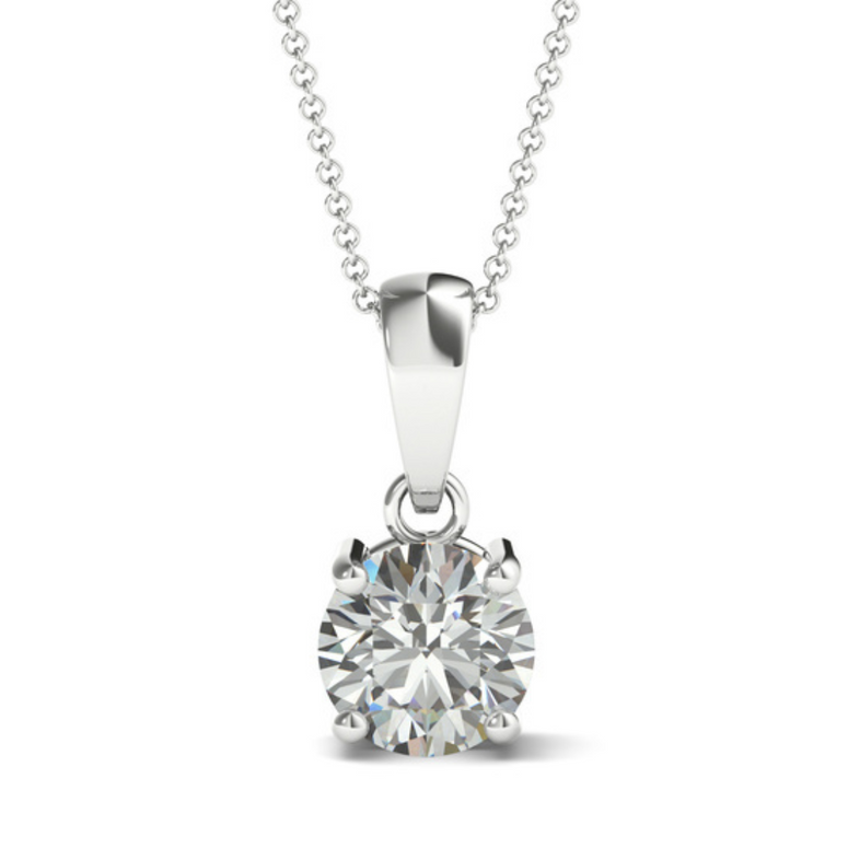 18ct White Gold & Diamond Solitaire Pendant