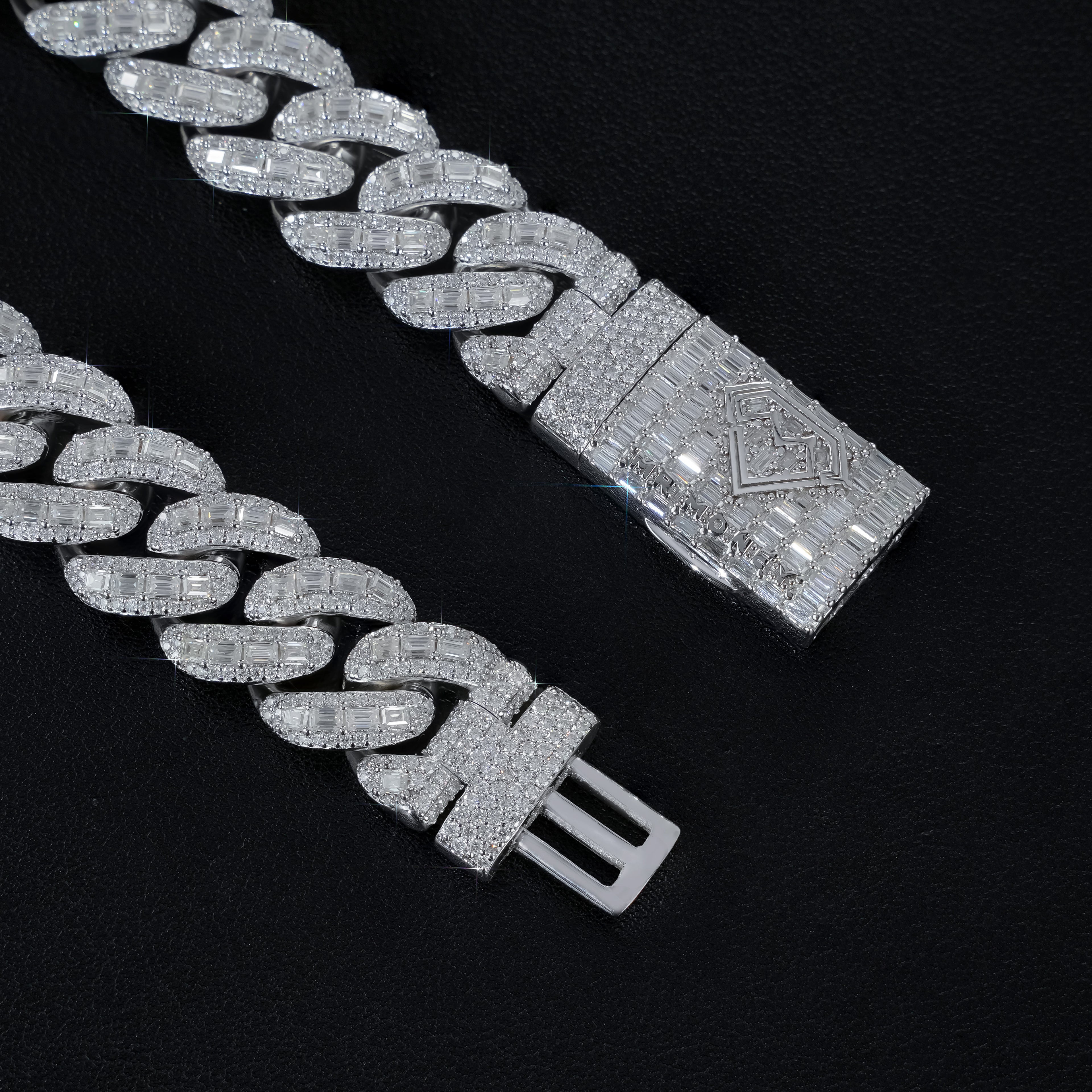 Mr Money Iced Out Baguette Monster Chain