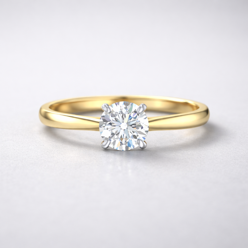 9ct Gold 1 Carat Solitaire Diamond Ring – Classic Engagement Style