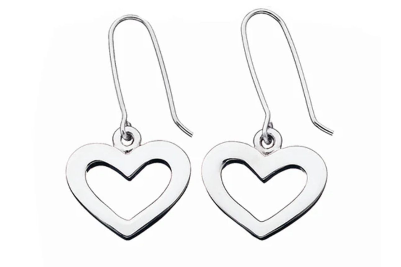 Karen Walker Silver Heart Earrings