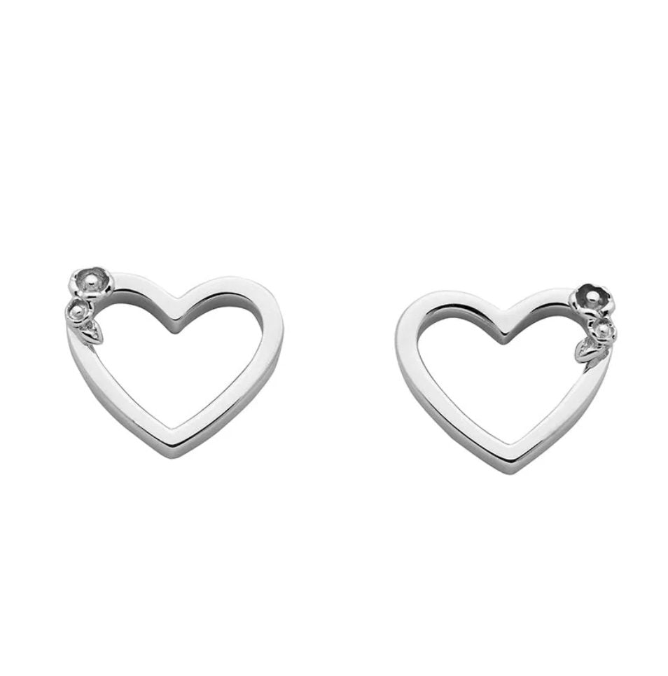 Karen Walker Botanical Heart Studs Silver