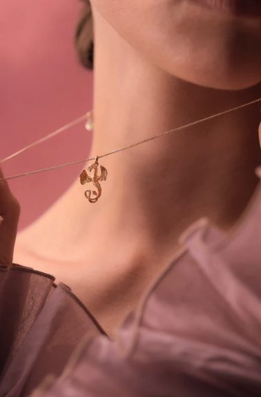 Karen Walker Dragon Pendant & Chain Silver