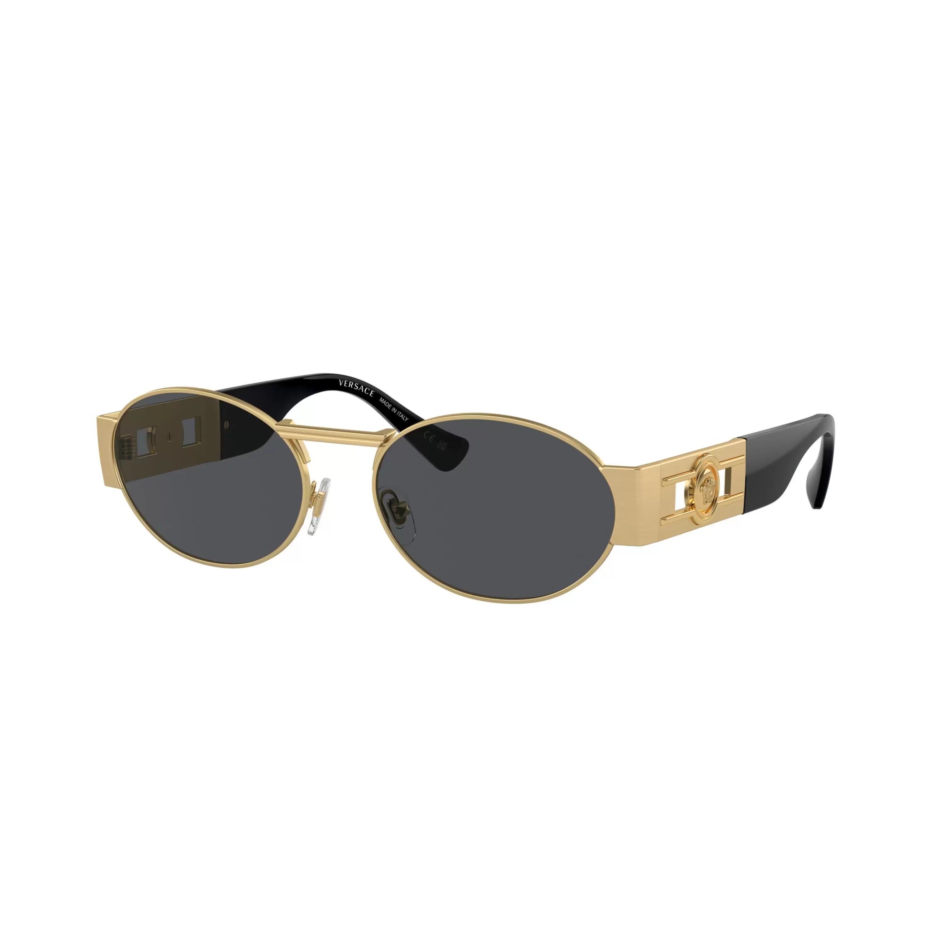 Versace Gold Oval Medallion Sunglasses