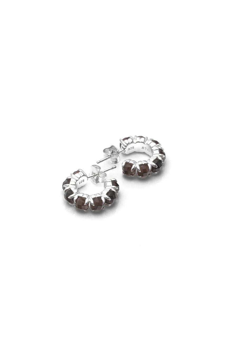 Stolen Girlfriends Club Halo Cluster Espresso Quartz Hoops