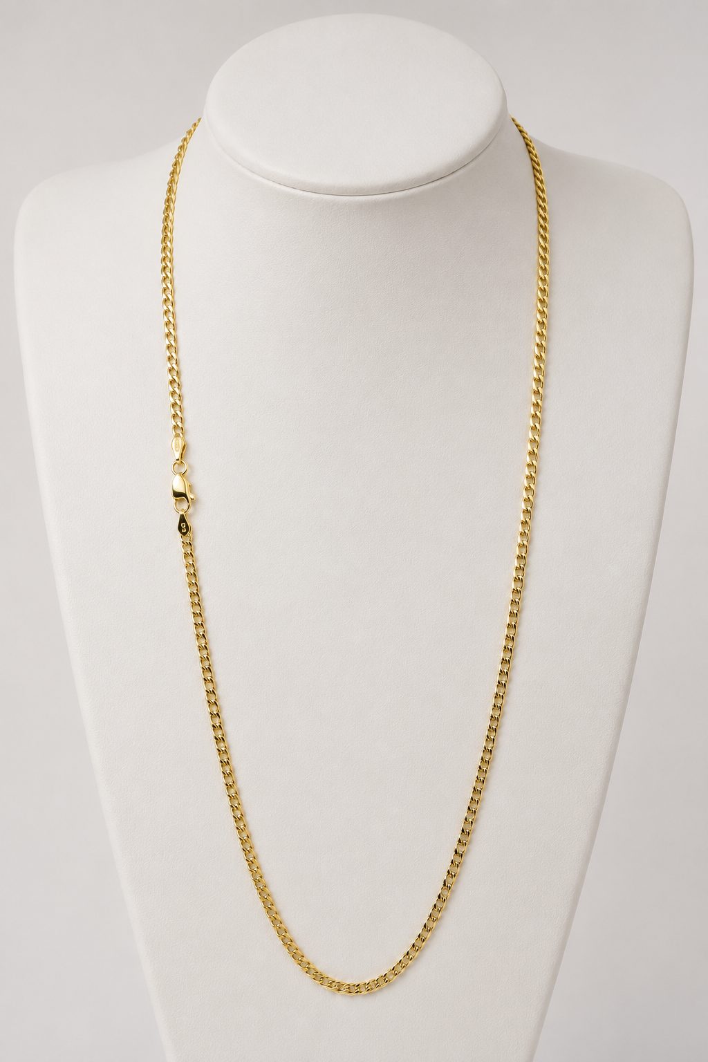 9ct yellow gold curb link chain 2mm 57cm necklace
