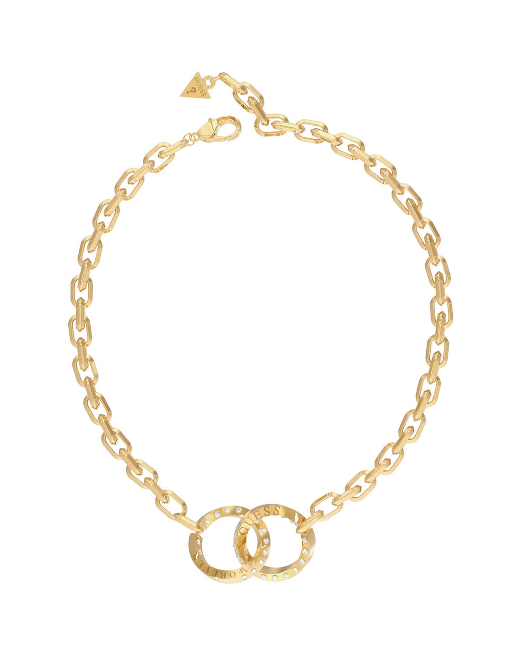 GUESS Forever Links Double Circle Gold Necklace