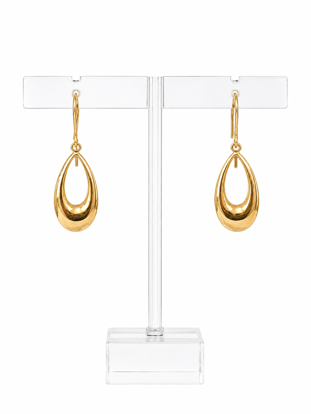9ct gold teardrop earrings 23mm x 11mm