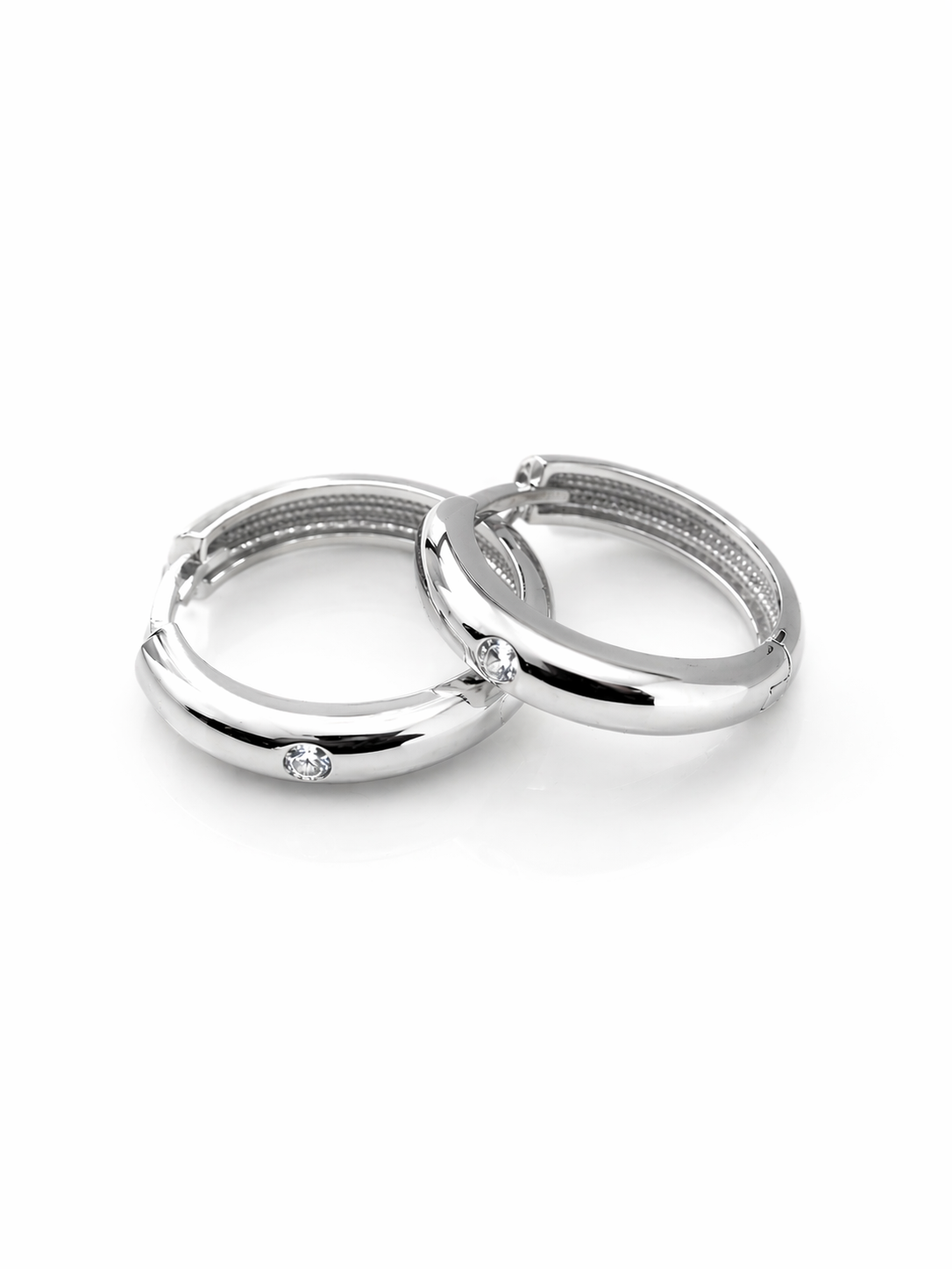 9ct White Gold Hoops 18mm