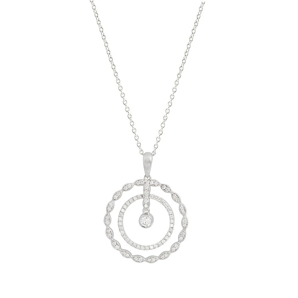 9ct White Gold Rosalia Diamond Pendant