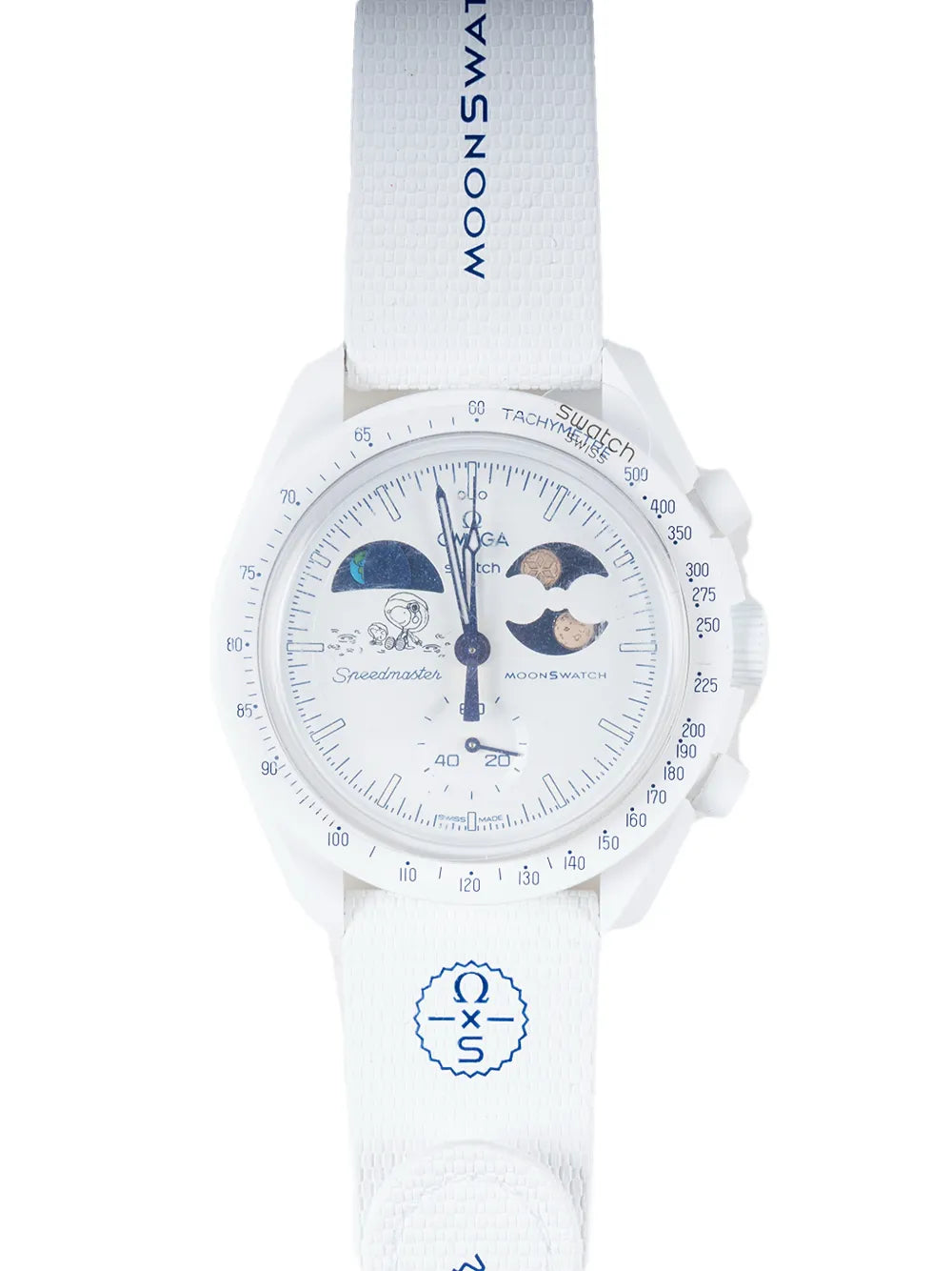 Swatch x Omega MoonSwatch Snoopy Earthphase Moonshine Gold front view