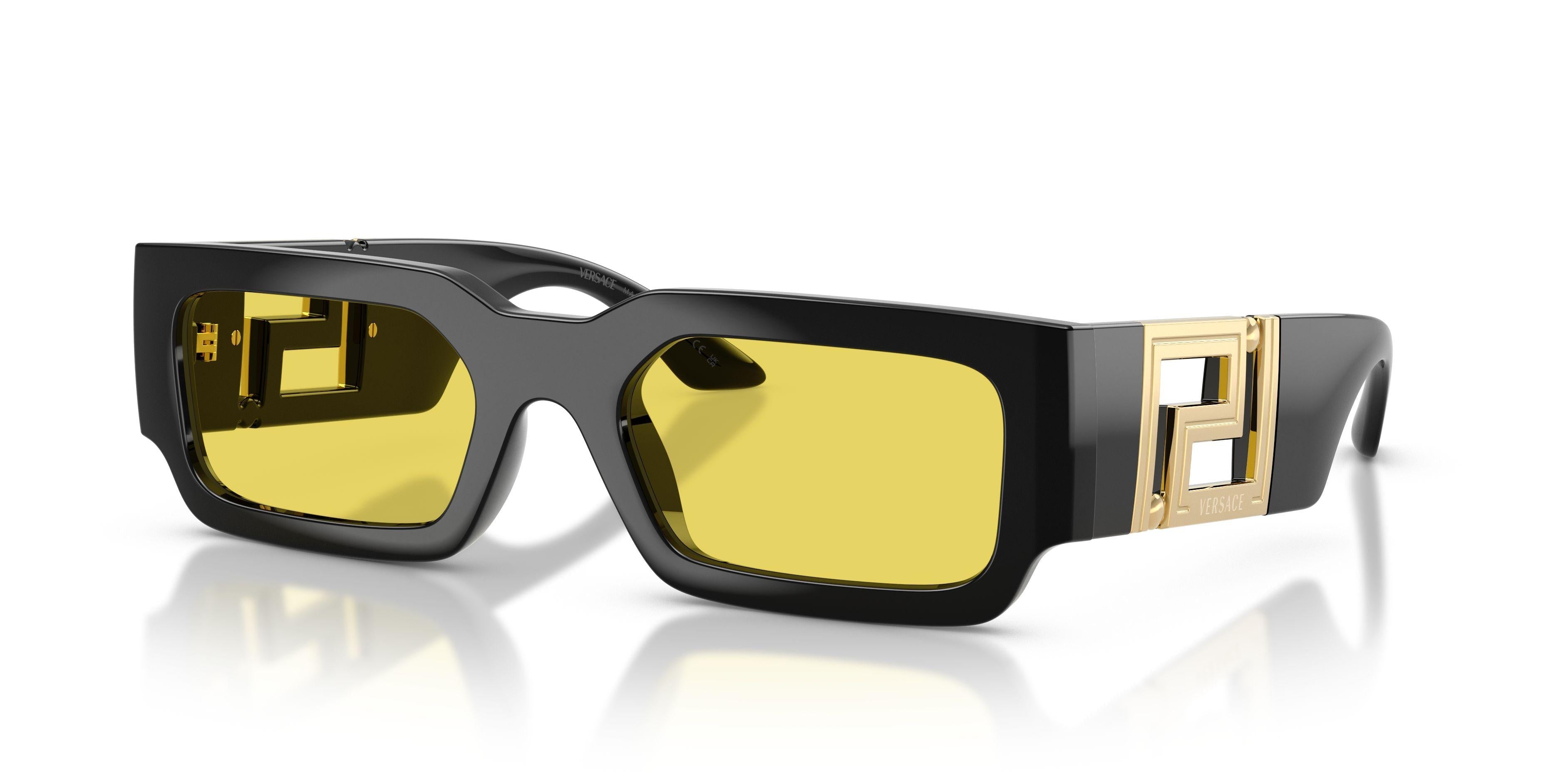 Versace VE4506U black frame with yellow lenses