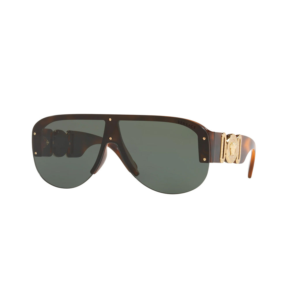 Versace Flat Frame Oval Medusa Temple Sun Glasses Turtle Shell