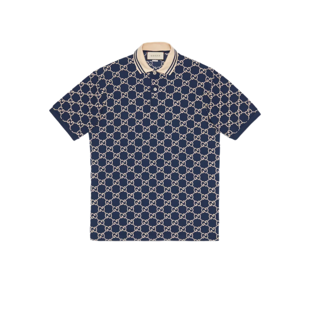 Gucci Polo Dark Blue White Logo
