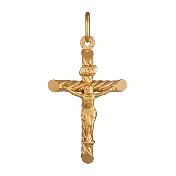 9ct Twist Crucifix Pendant