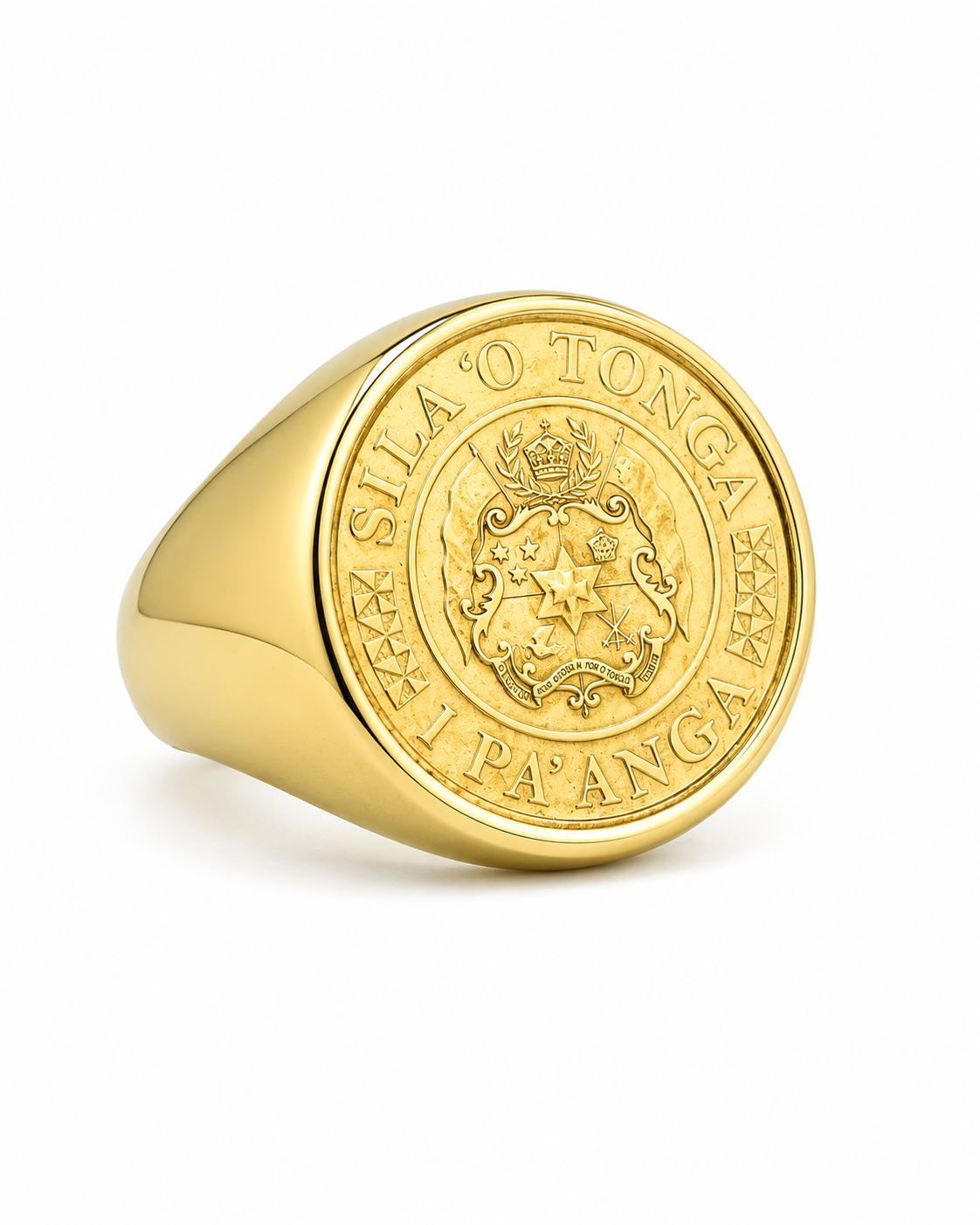 9ct Gold Tongan Shield Coin Ring