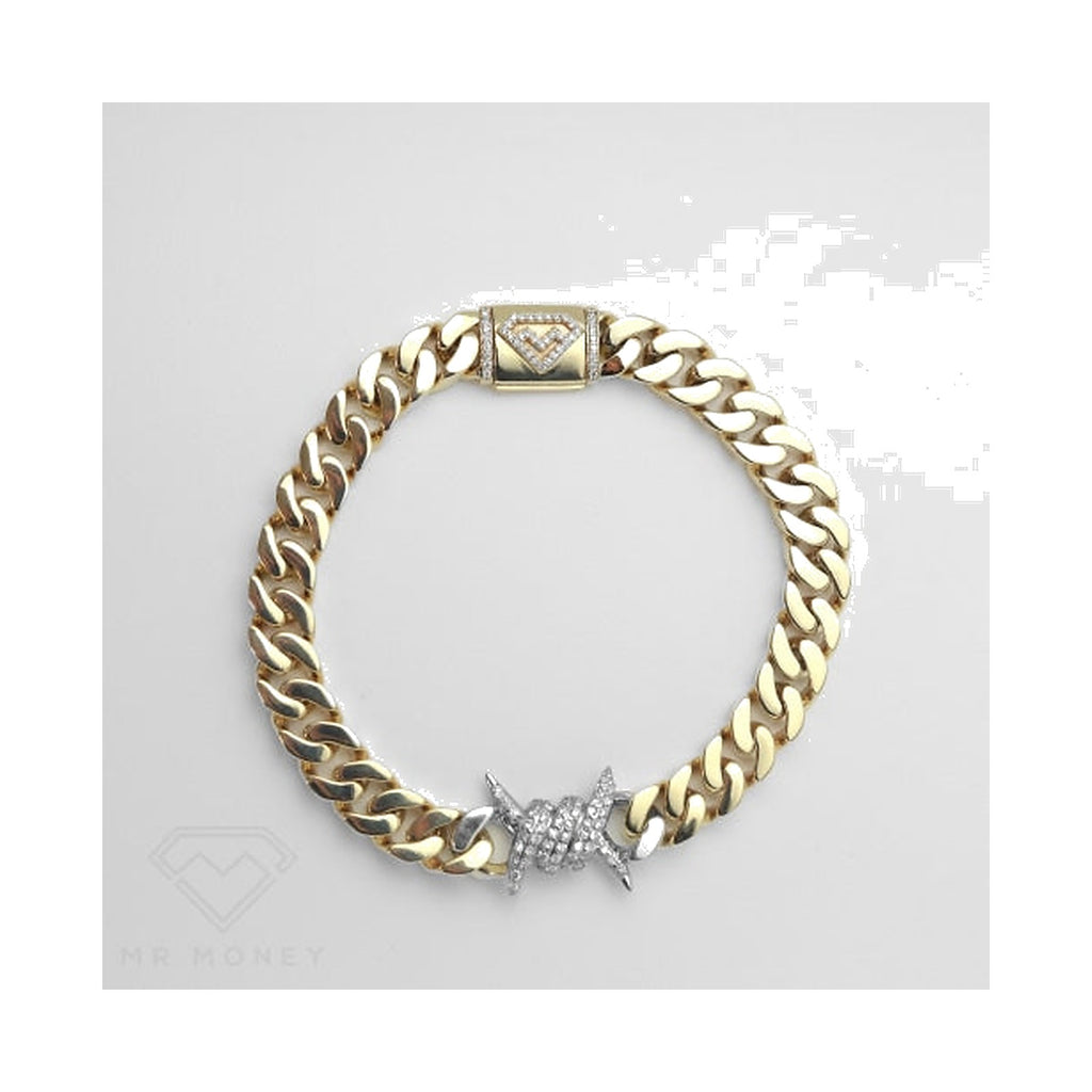 9 carat Ice Barb Curb Bracelet - jewellery product photo on white background