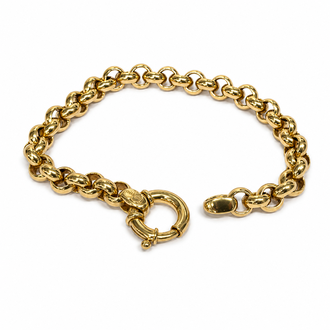 9ct Gold Belcher Bracelet 20cm x 7.7m