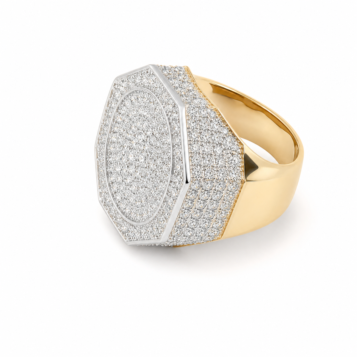 9ct Octagon Iced Out Ring Rings | Mr Money NZ