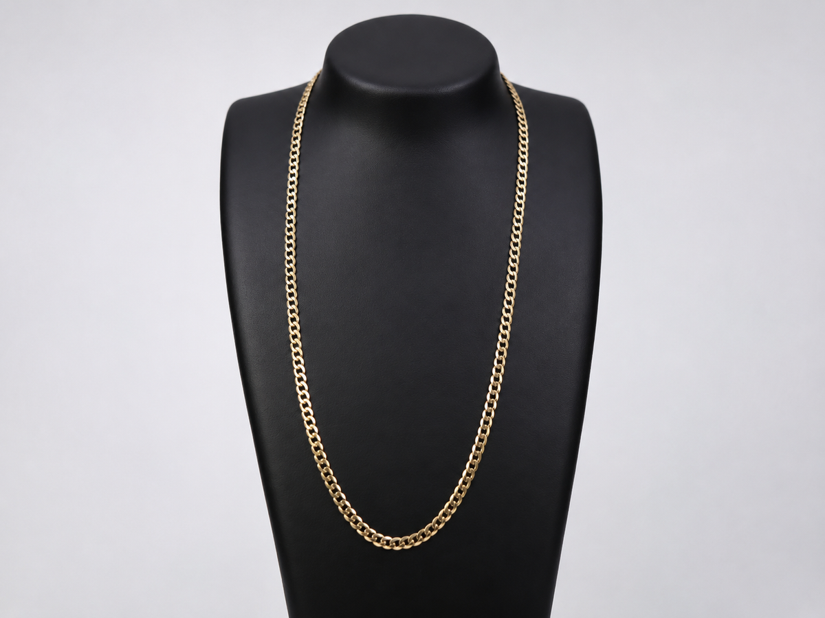 9ct gold curb link chain 4.5mm 56cm necklace